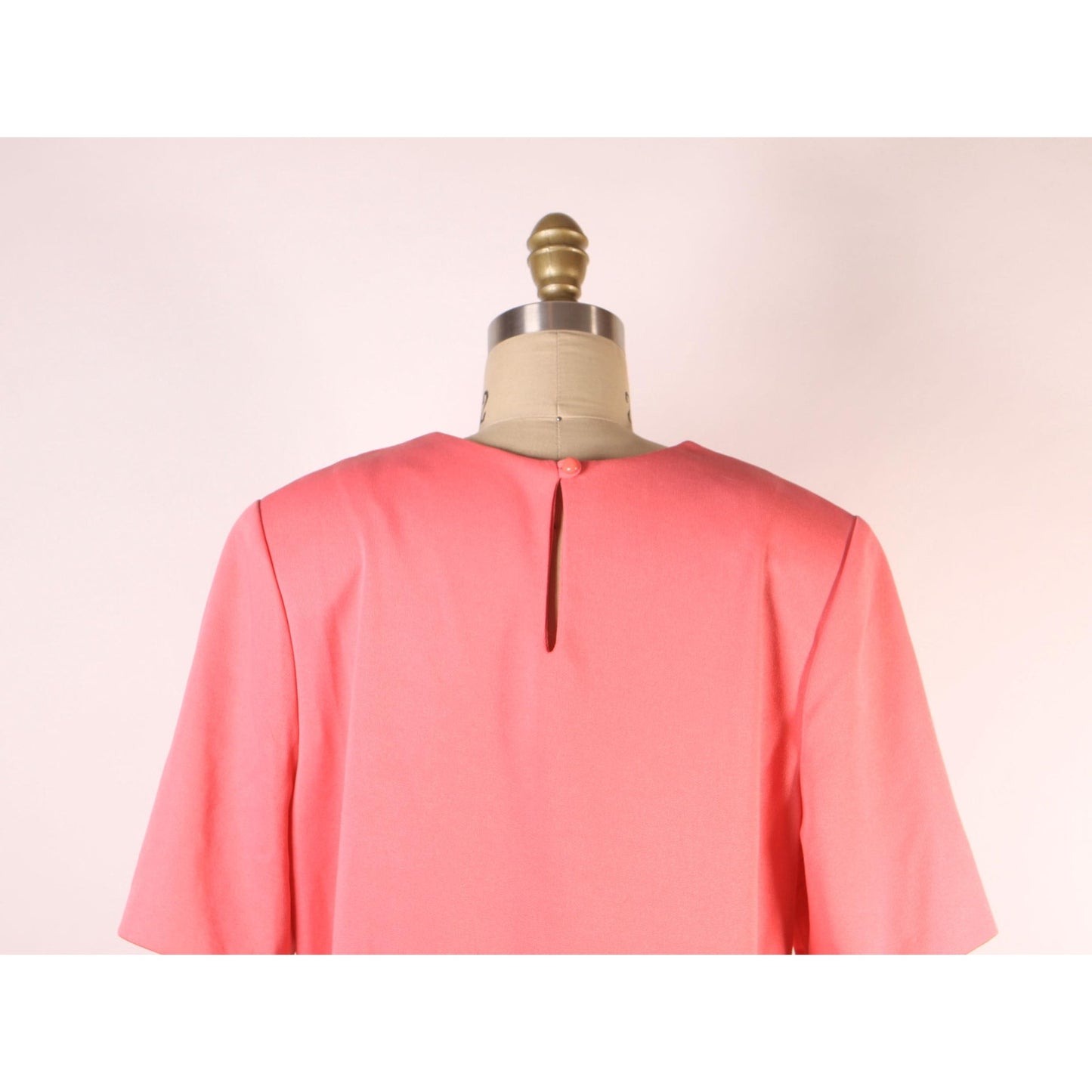 1960s Pink Short Sleeved Floral Trim Drop Waisted Pleated Skirt Plus Size Volup Scooter Dress -XL