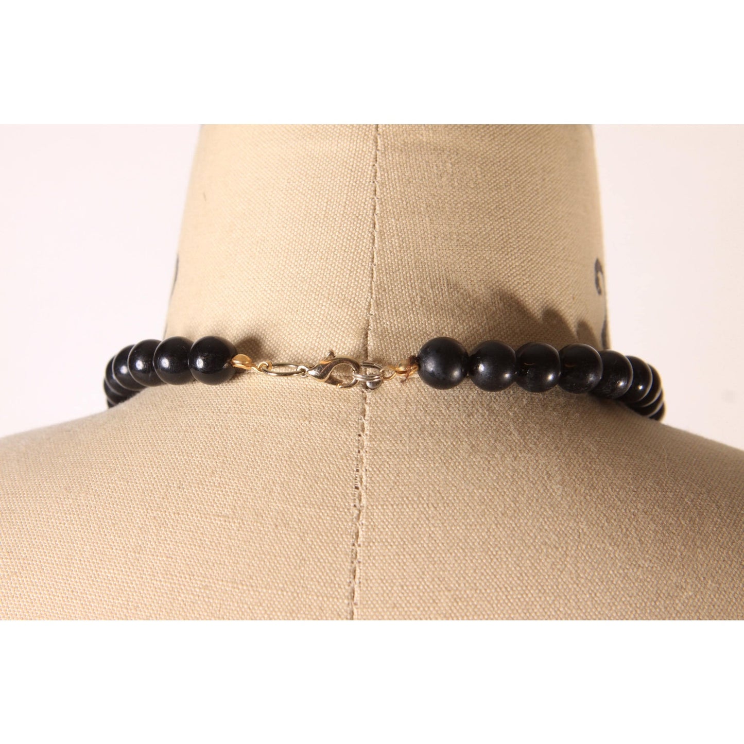 1980s Black and White Chunky Beaded Necklace