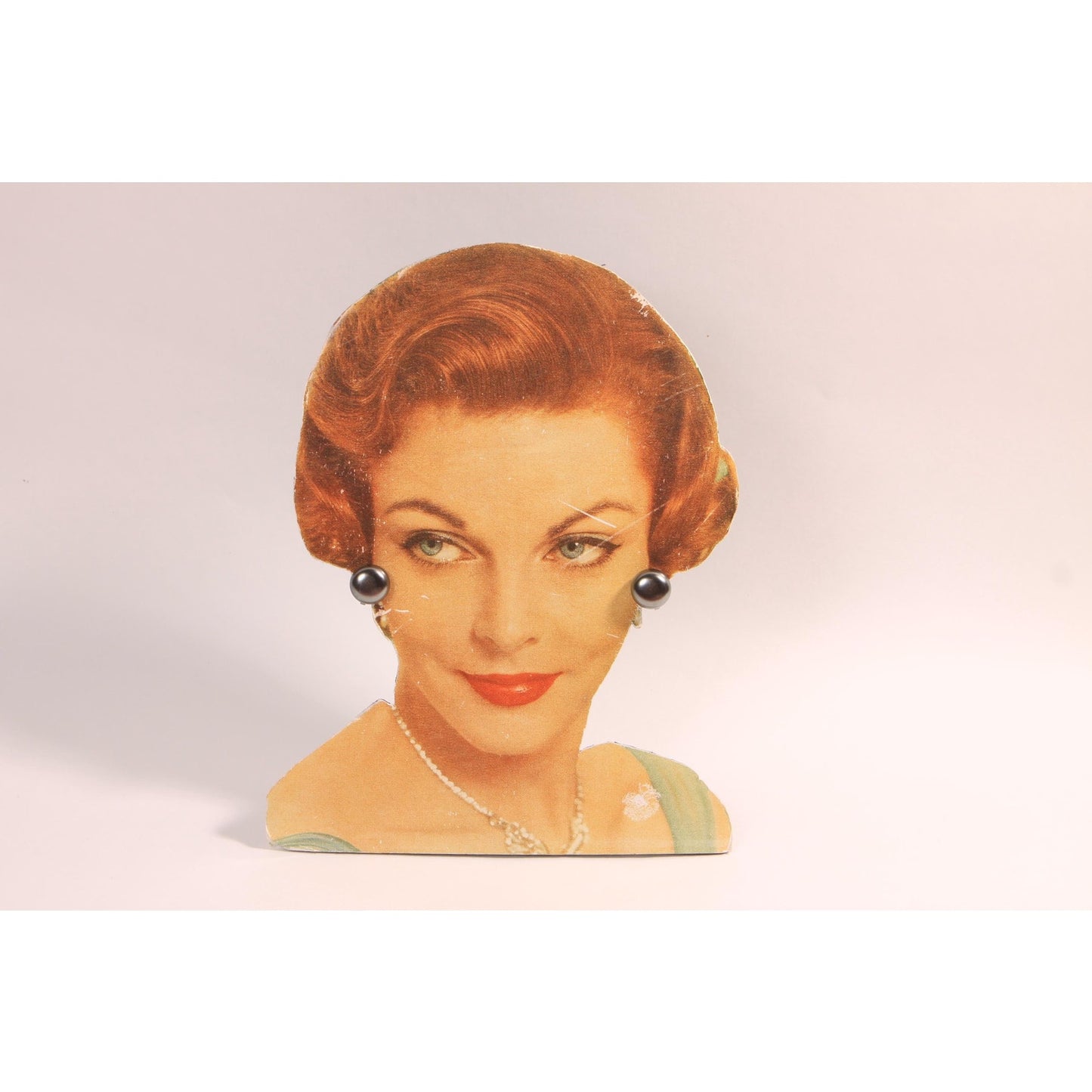 1960s Gray Black Pearlescent Plastic Clip On Earrings