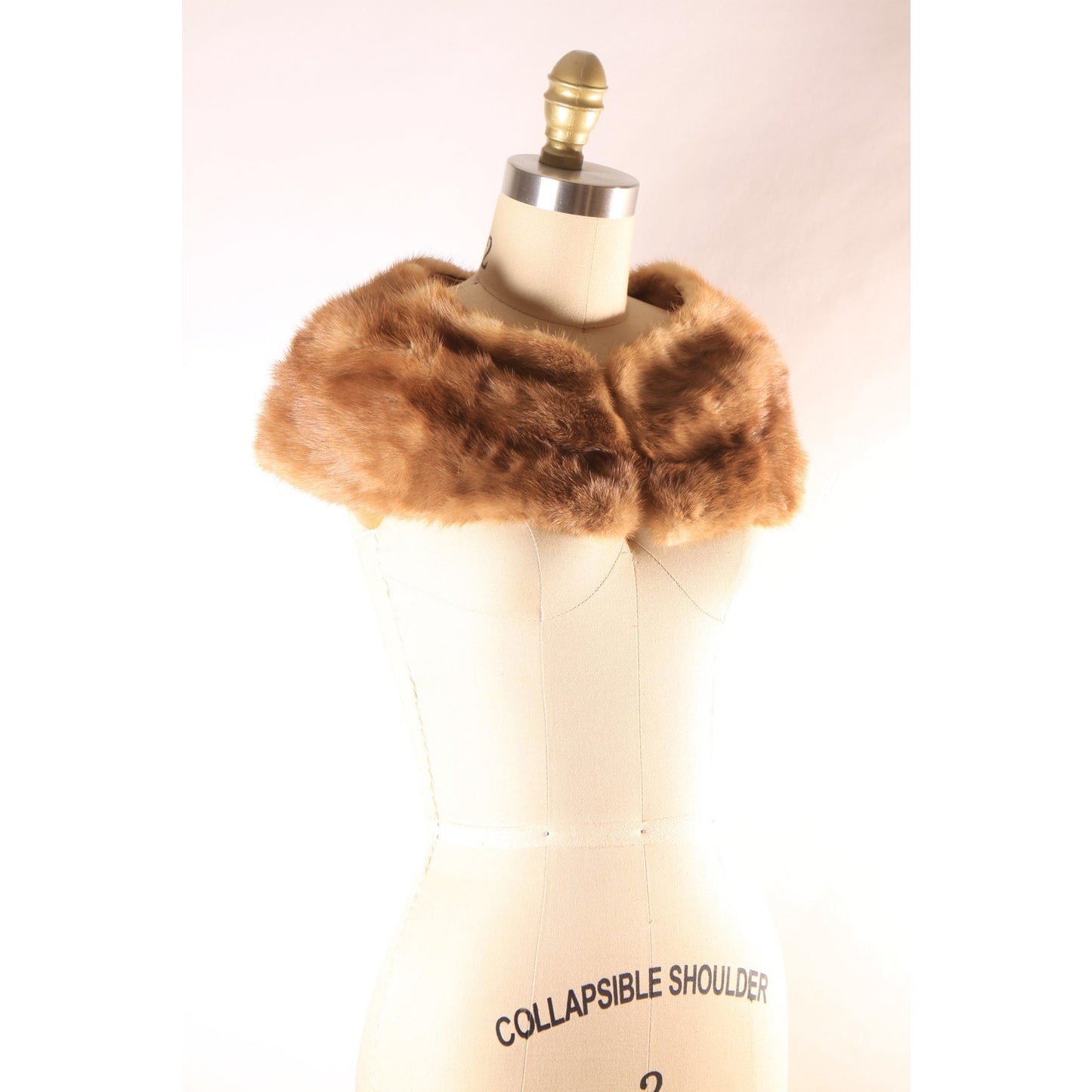 1950s Brown Mink Fur Shoulder Shawl Wrap Fur Collar