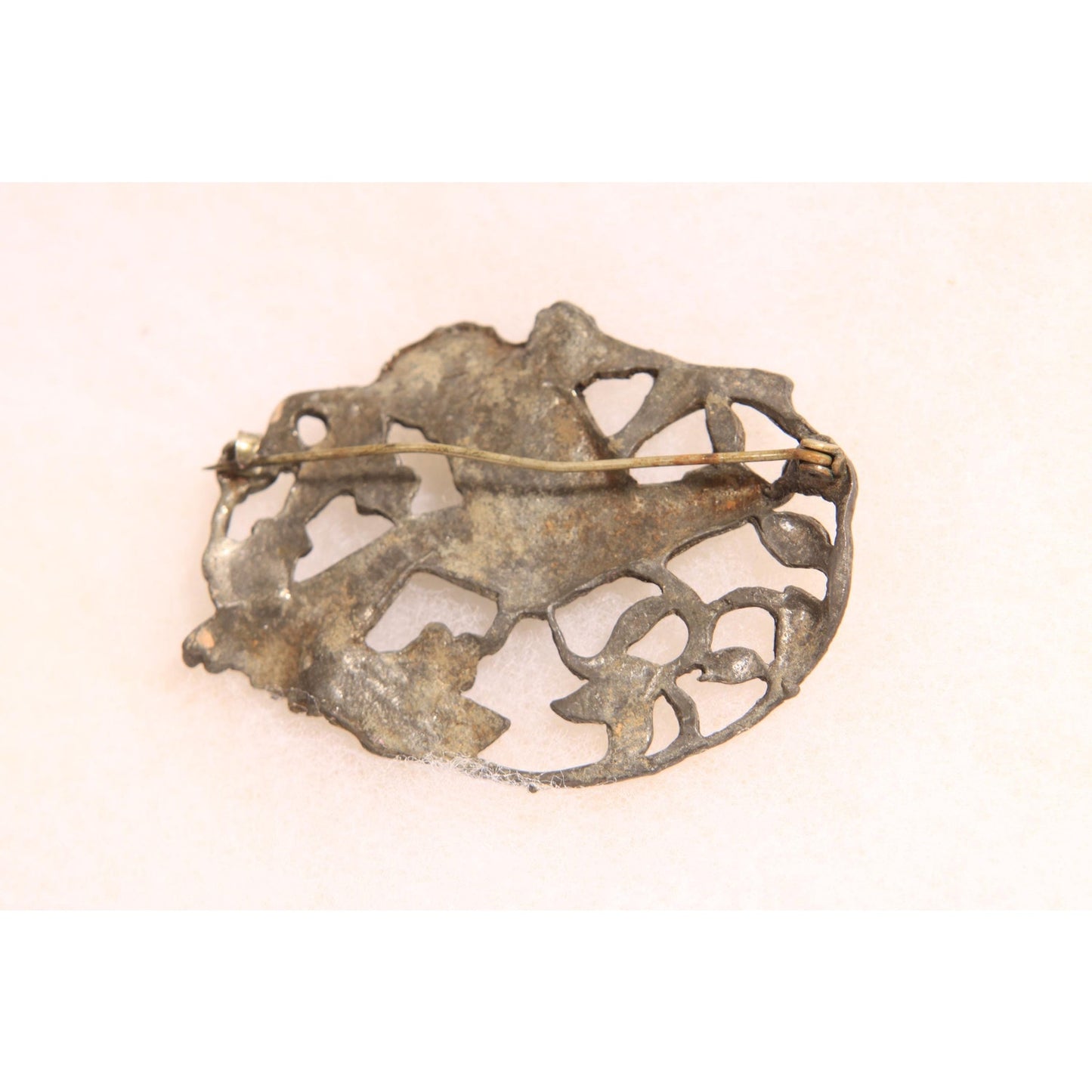 1930s Art Nouveau Novelty Pewter Flying Bird Brooch