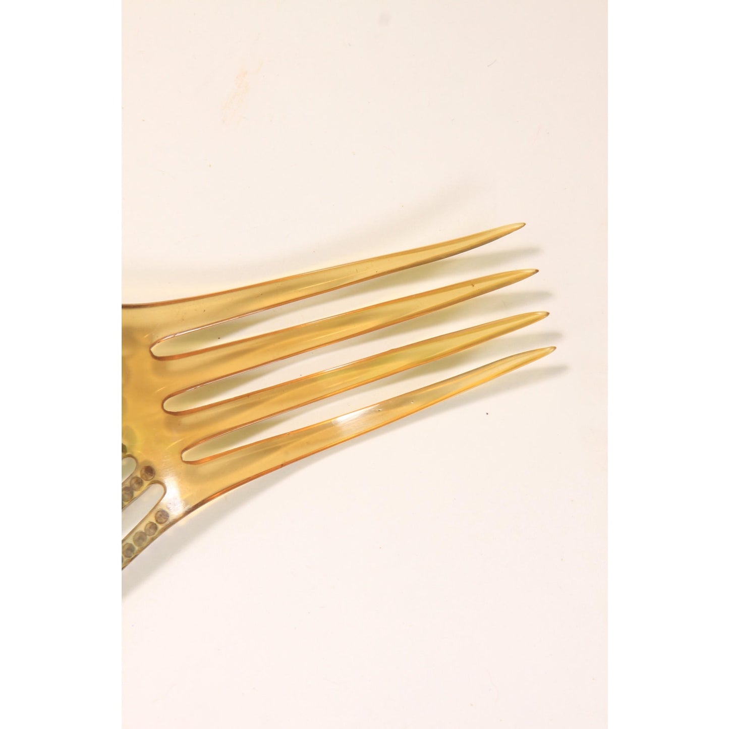 1930s Tan, Gray and Blue Rhinestone Fan Art Deco Hair Comb