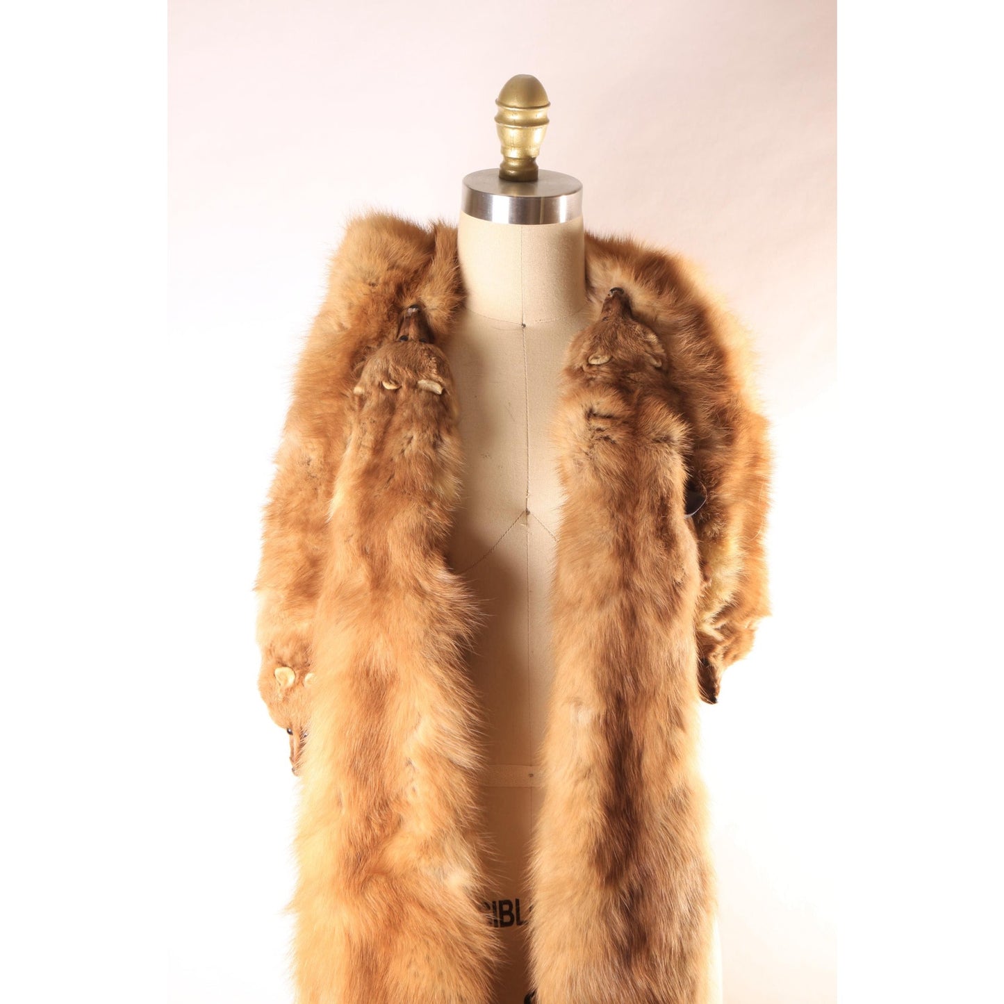1950s Brown Four Piece Mink Fur Pelt Shawl Wrap