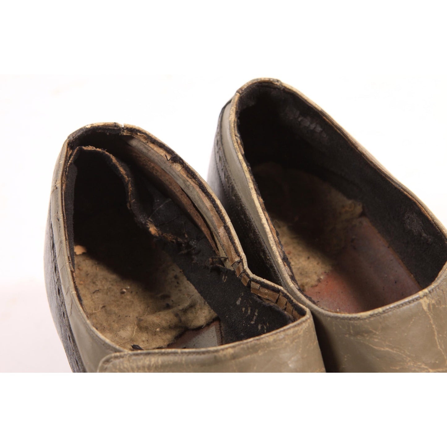 Antique 1900s 1910s 1920s Black and Gray Two Tone Button Up Formal Shoes