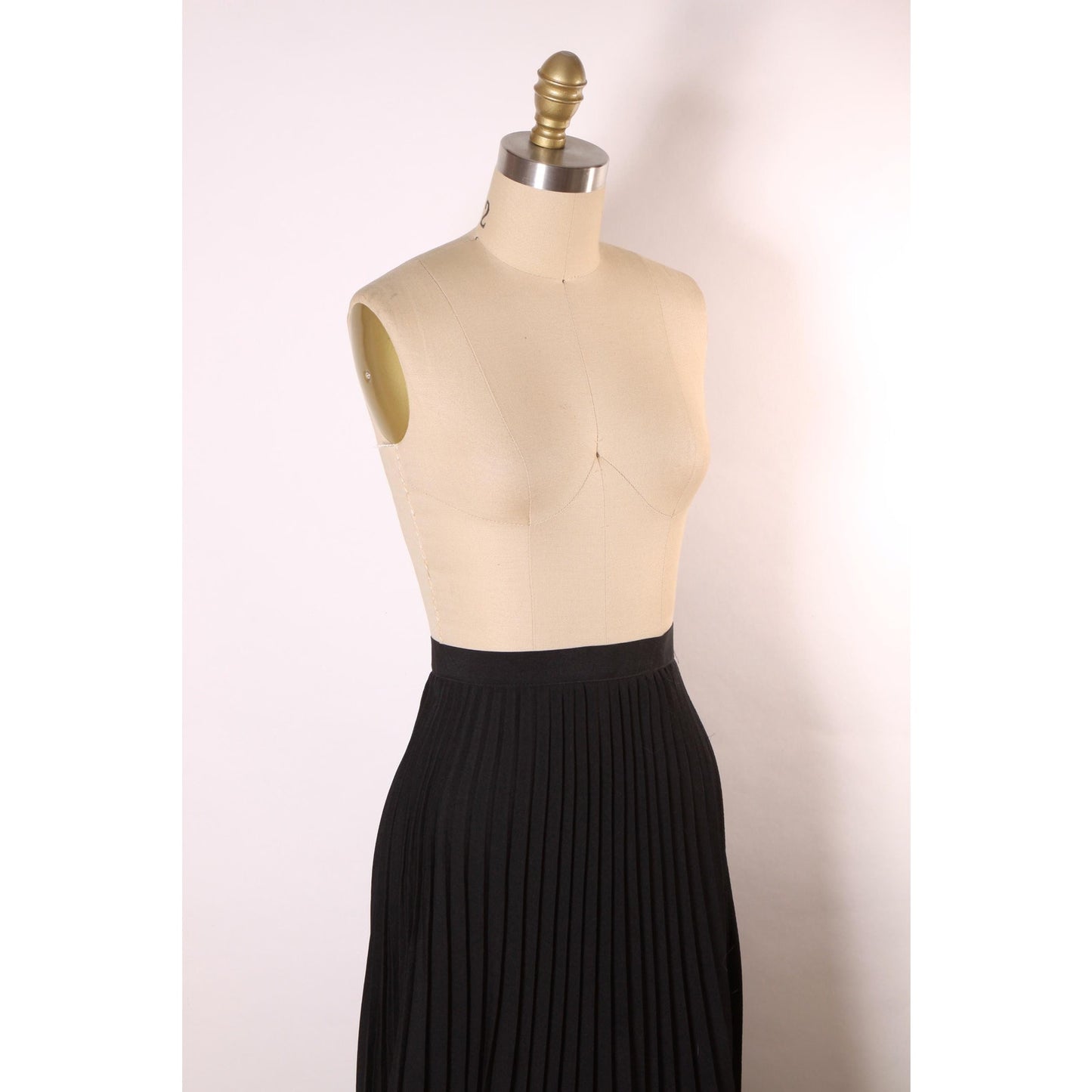 1970s Black Full Length Pleated Skirt by Koret -S