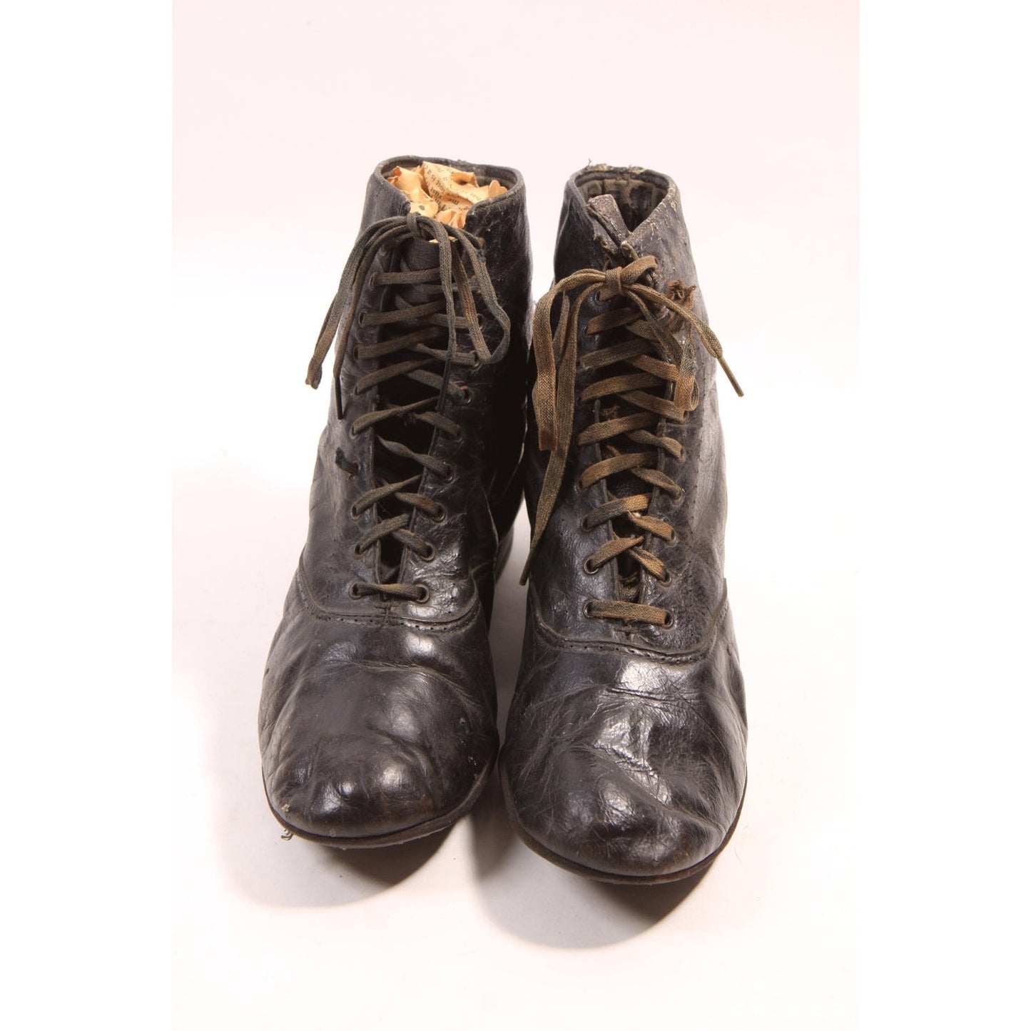 Antique Late 1800s Early 1900s Victorian Lace Up Black Boots