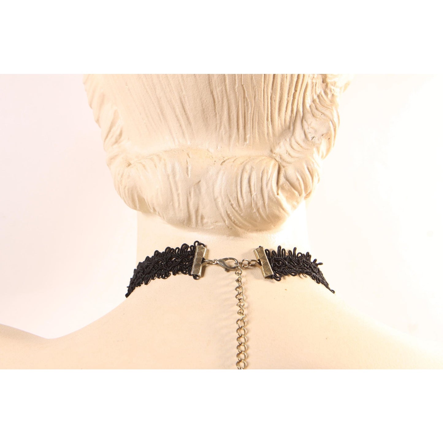 1970s Black Lace Gothic Choker Necklace