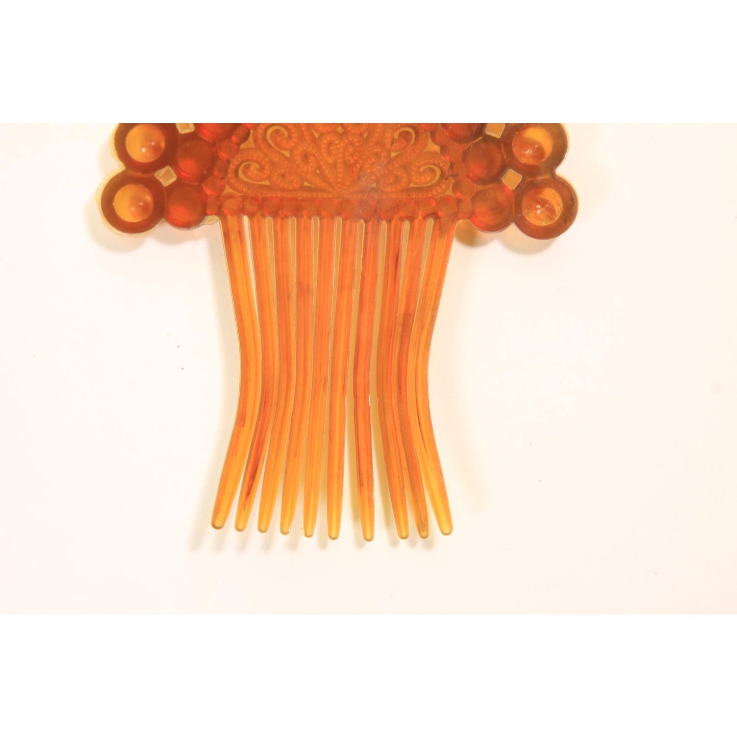 1930s 1940s Brown Plastic Fan Hair Comb