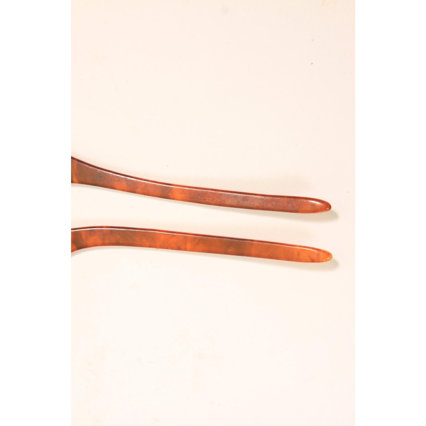 1910s 1920s Edwardian Tortoise Brown Rhinestone Curved Hair Fork Comb