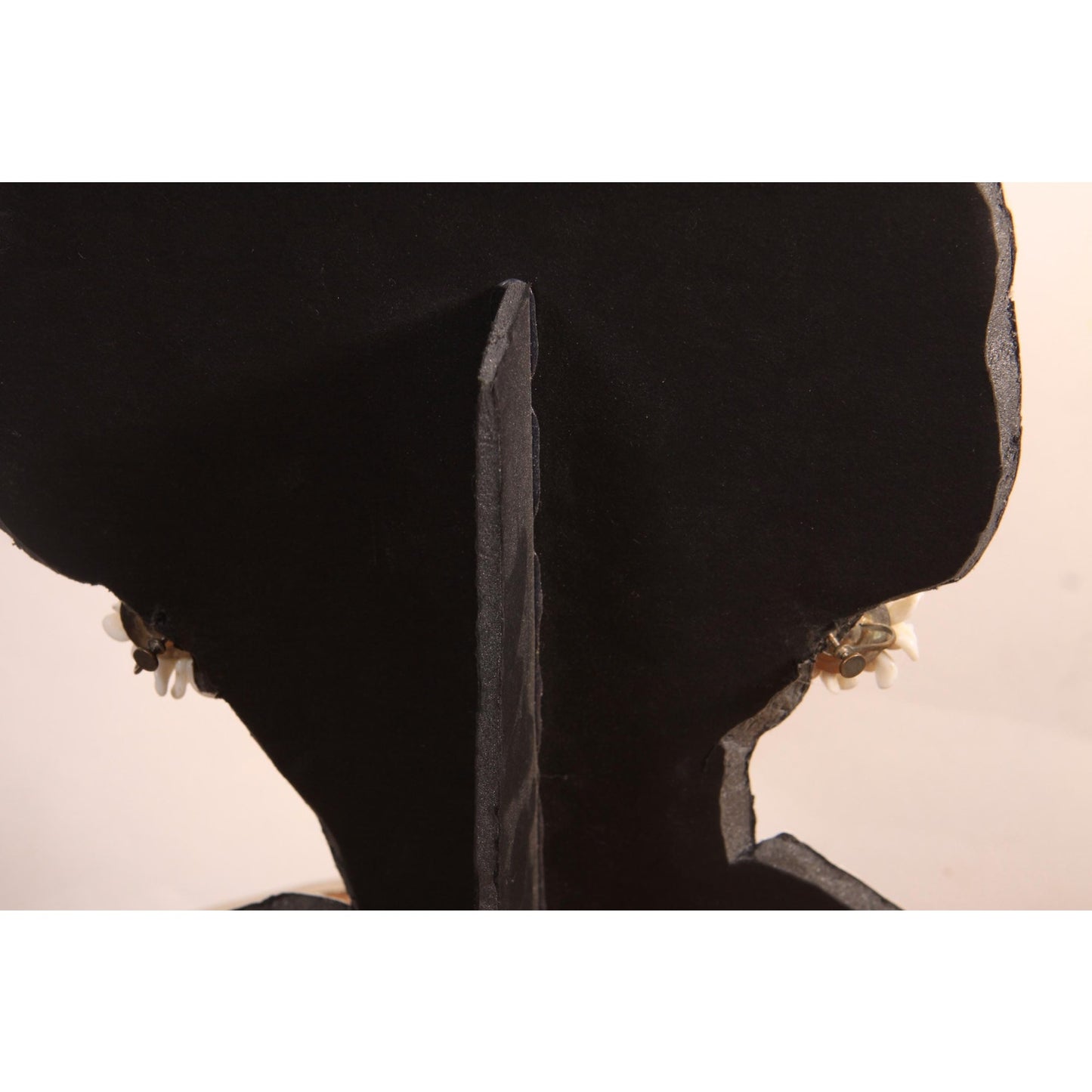 1950s White Glass Floral Shape Screw Back Earrings