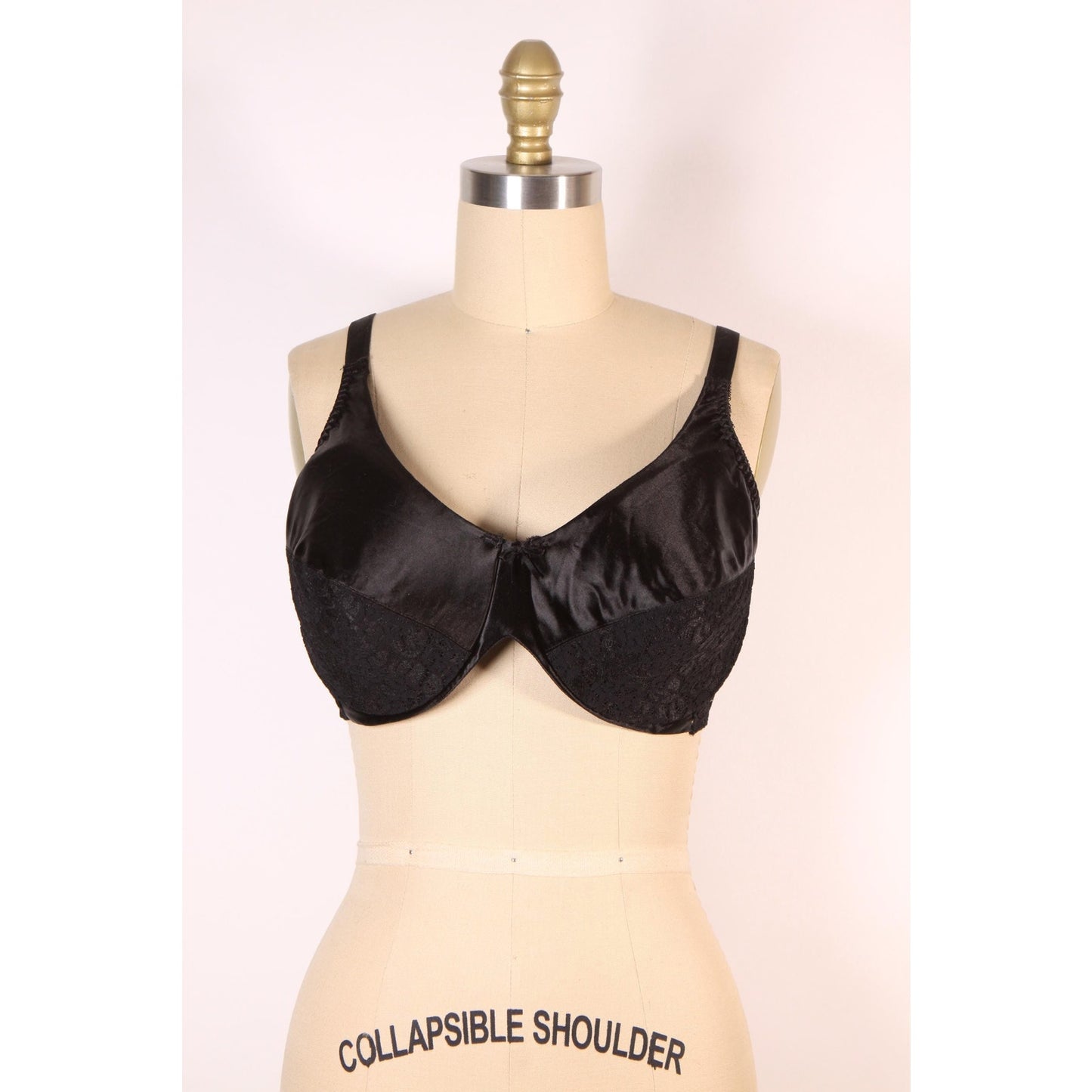 1970s Black Sheer Lace Bra by Rendezvous Maidenform-40C