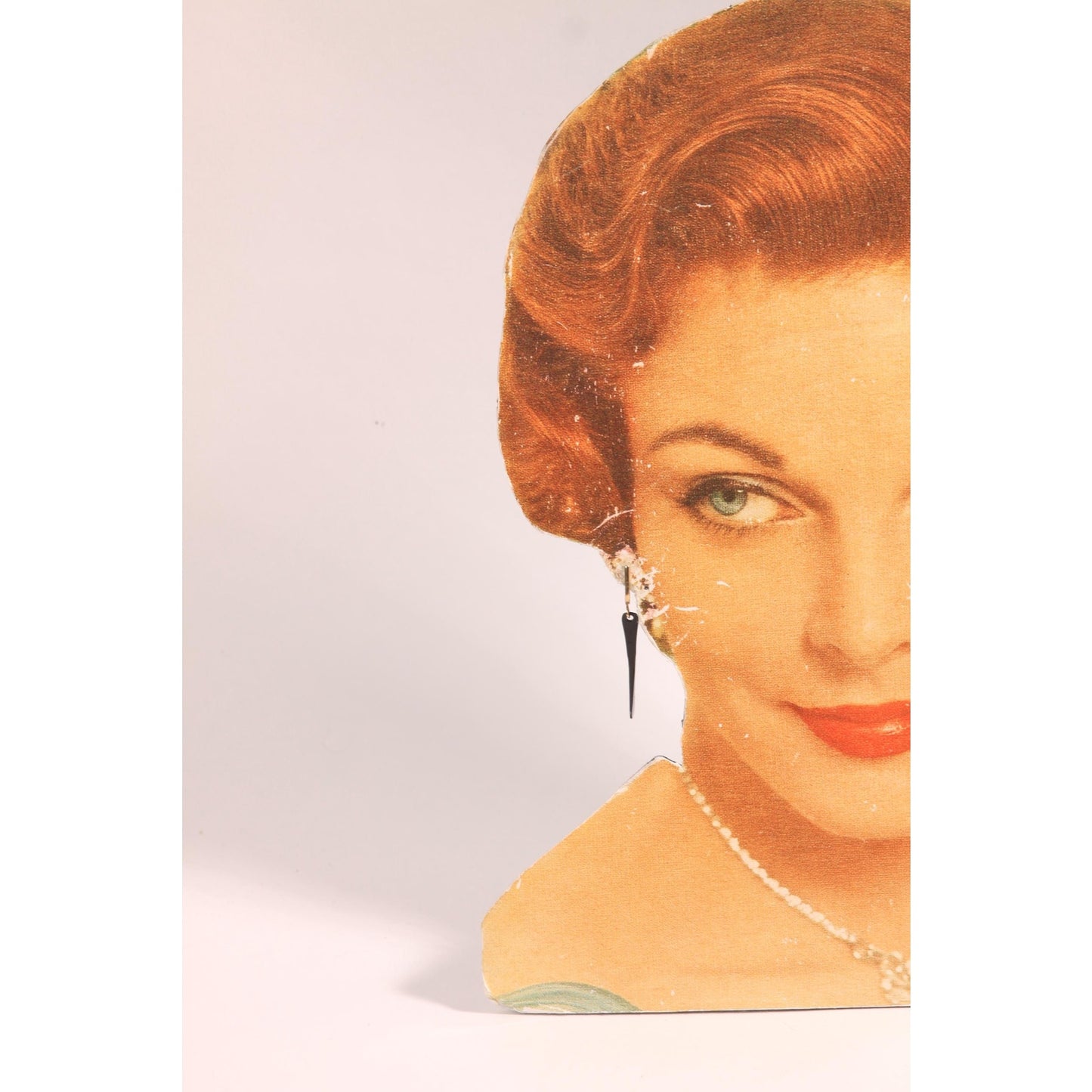 1950s 1960s Black Mod Tapered Dangling Screw Back Earrings