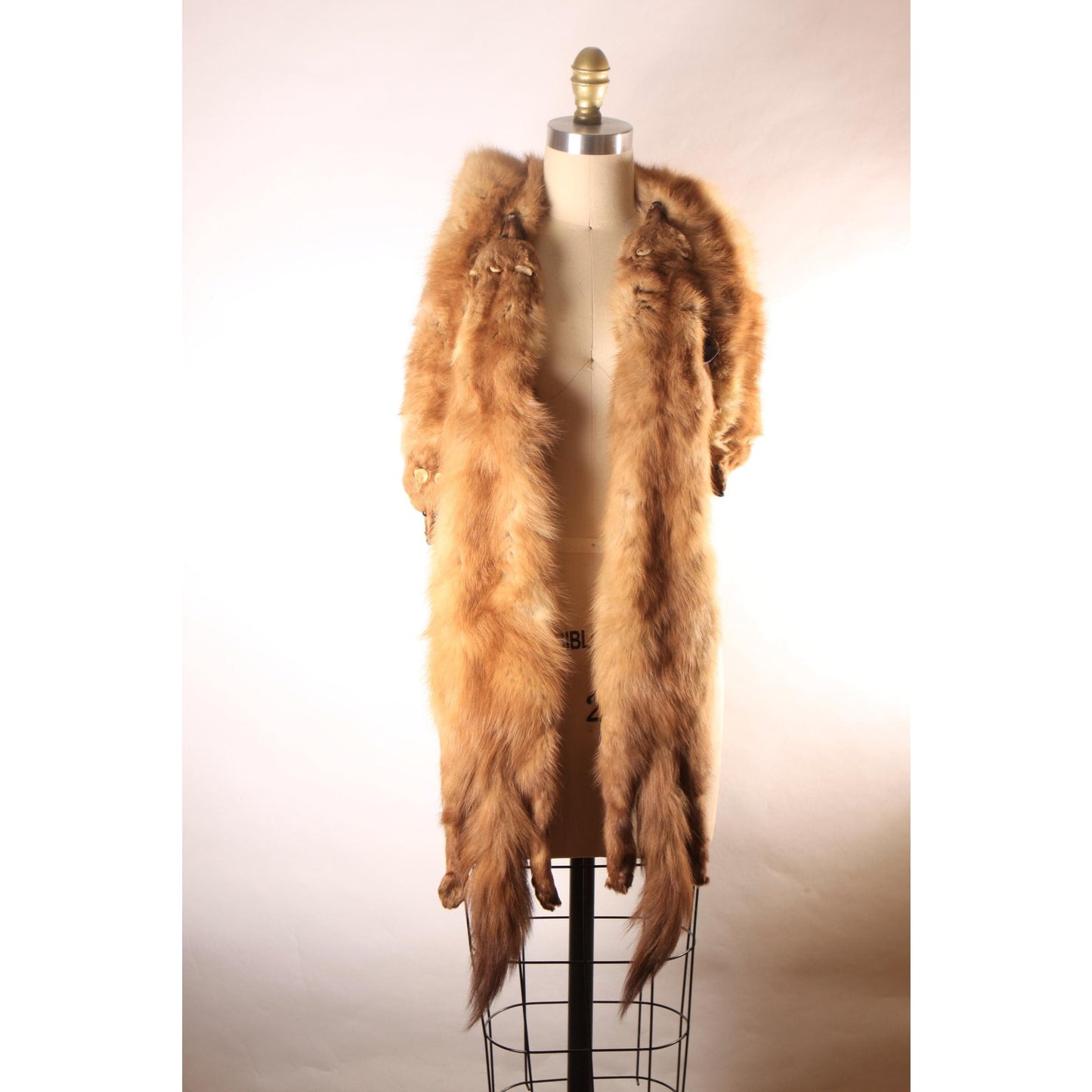 1950s Brown Four Piece Mink Fur Pelt Shawl Wrap