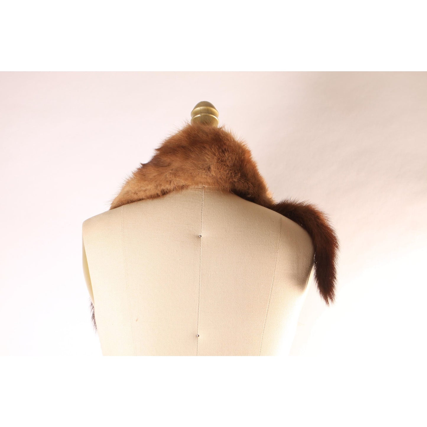 1950s Brown Mink Fur Three Piece Pelt Wrap