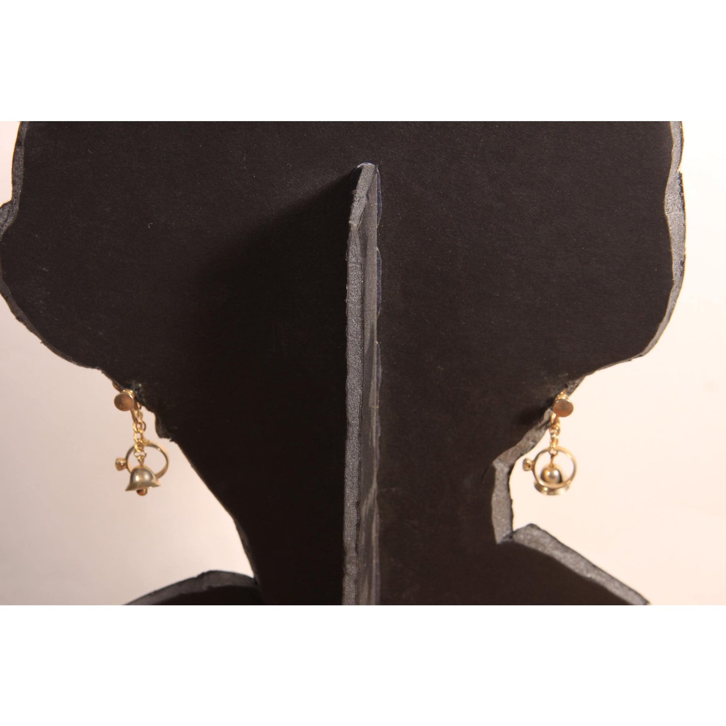 1950s Silver Tone Metal Novelty Wedding Bells, Ring and Heart Dangling Bridal Screw Back Earrings