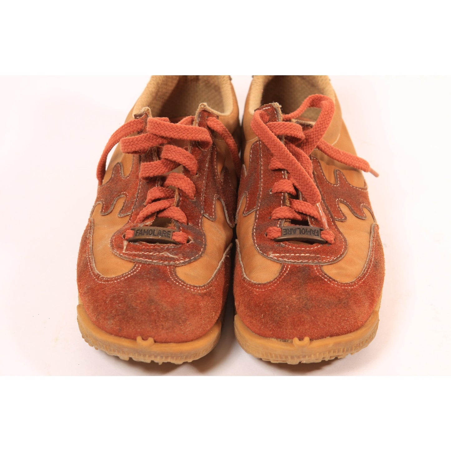 1970s Red Brown Earth Tone Suede Leather Wingnut Famolare Tennis Shoes Sneakers by Wingnut Famolare-Size 7M