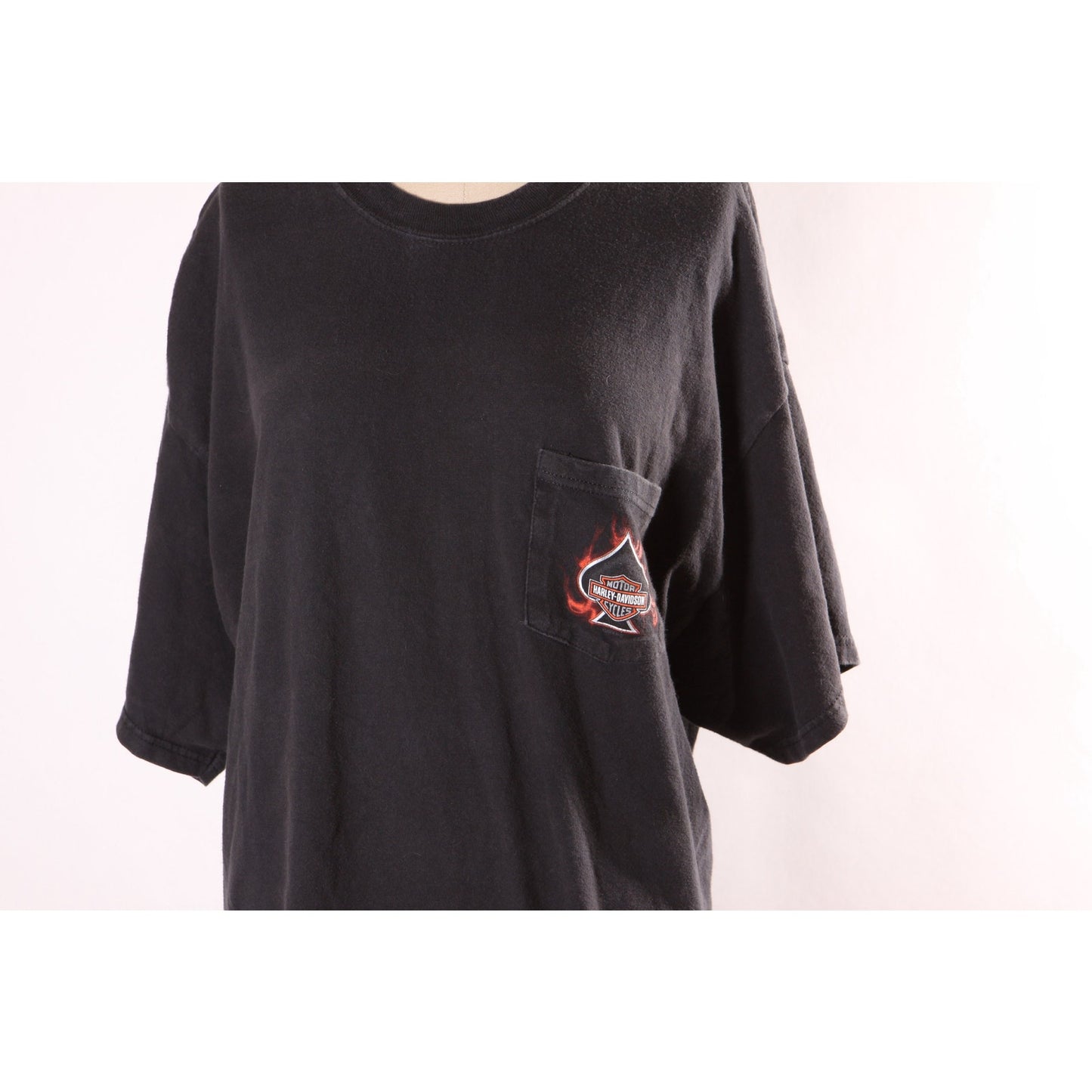2000s 2002 Black Short Sleeve Harley Davidson American Eagle Biker Denver Colorado T-Shirt by Harley Davidson -XL