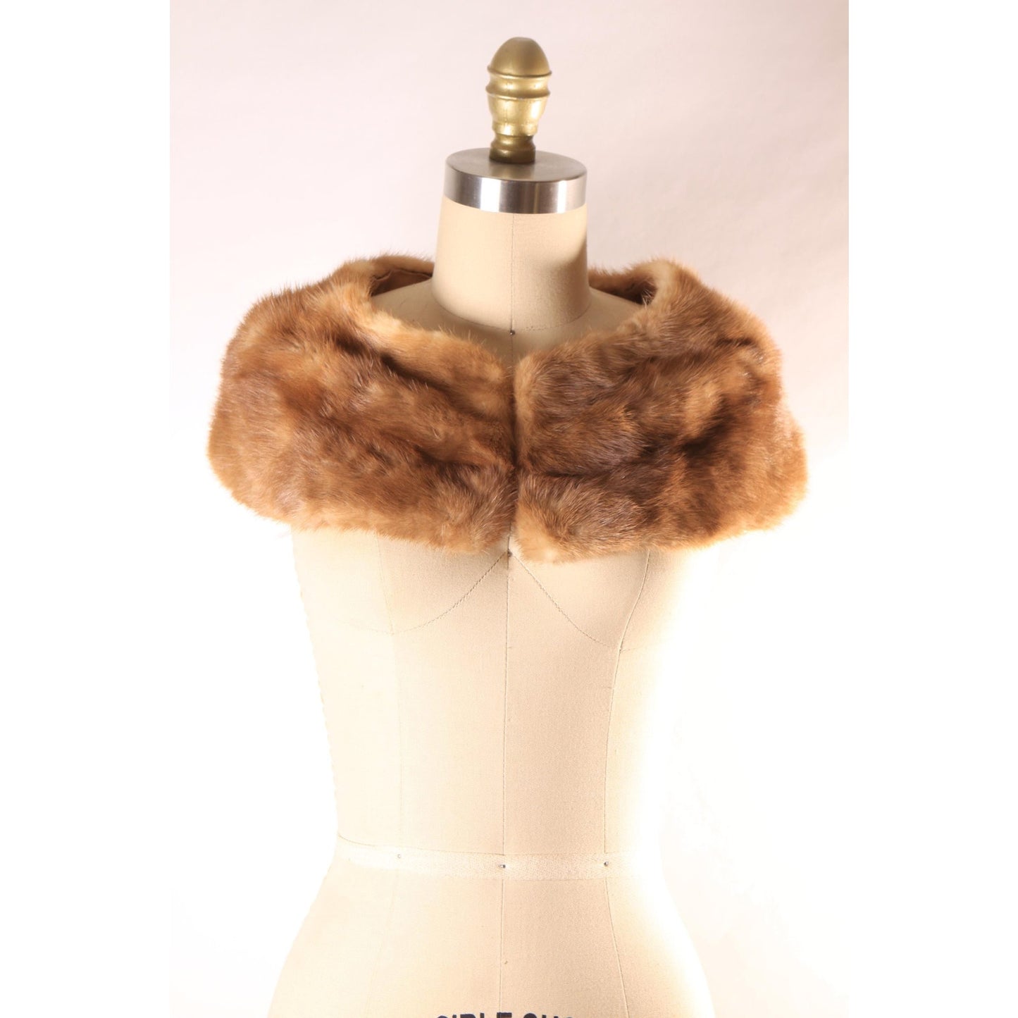 1950s Brown Mink Fur Shoulder Shawl Wrap Fur Collar