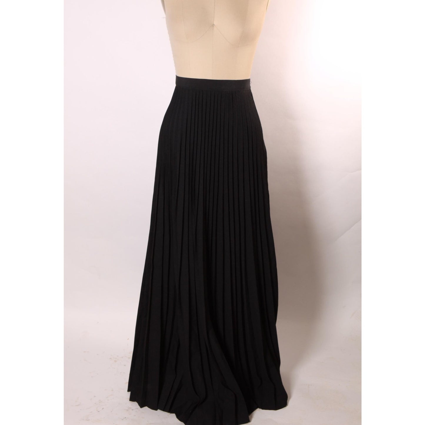 1970s Black Full Length Pleated Skirt by Koret -S