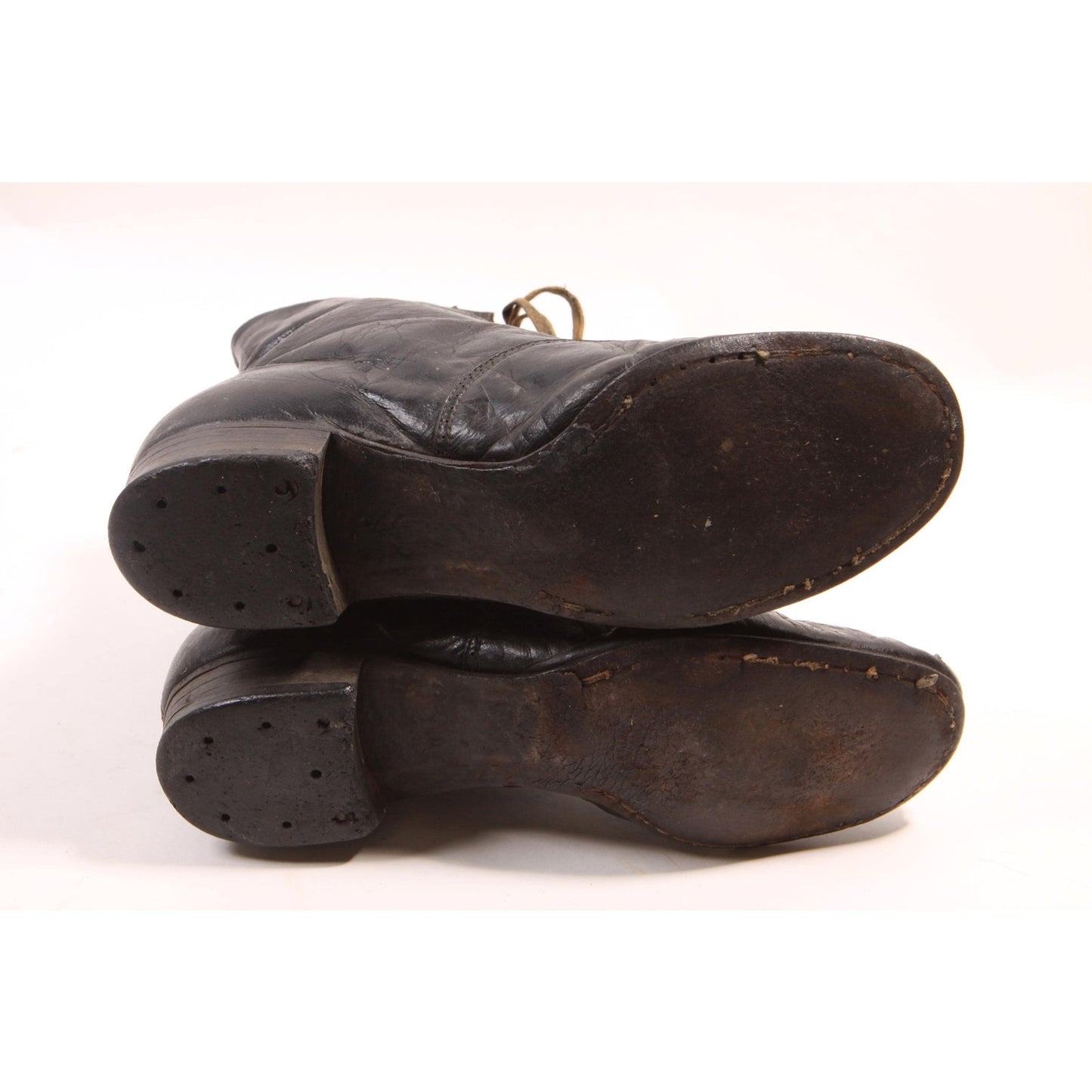 Antique Late 1800s Early 1900s Victorian Lace Up Black Boots