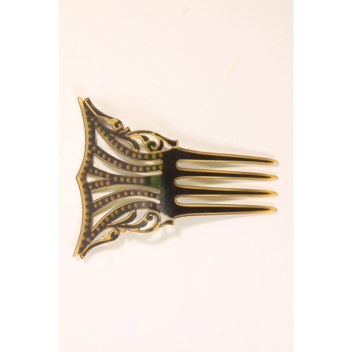 1920s 1930s Black and Blue Rhinestone Fan Art Deco Hair Comb