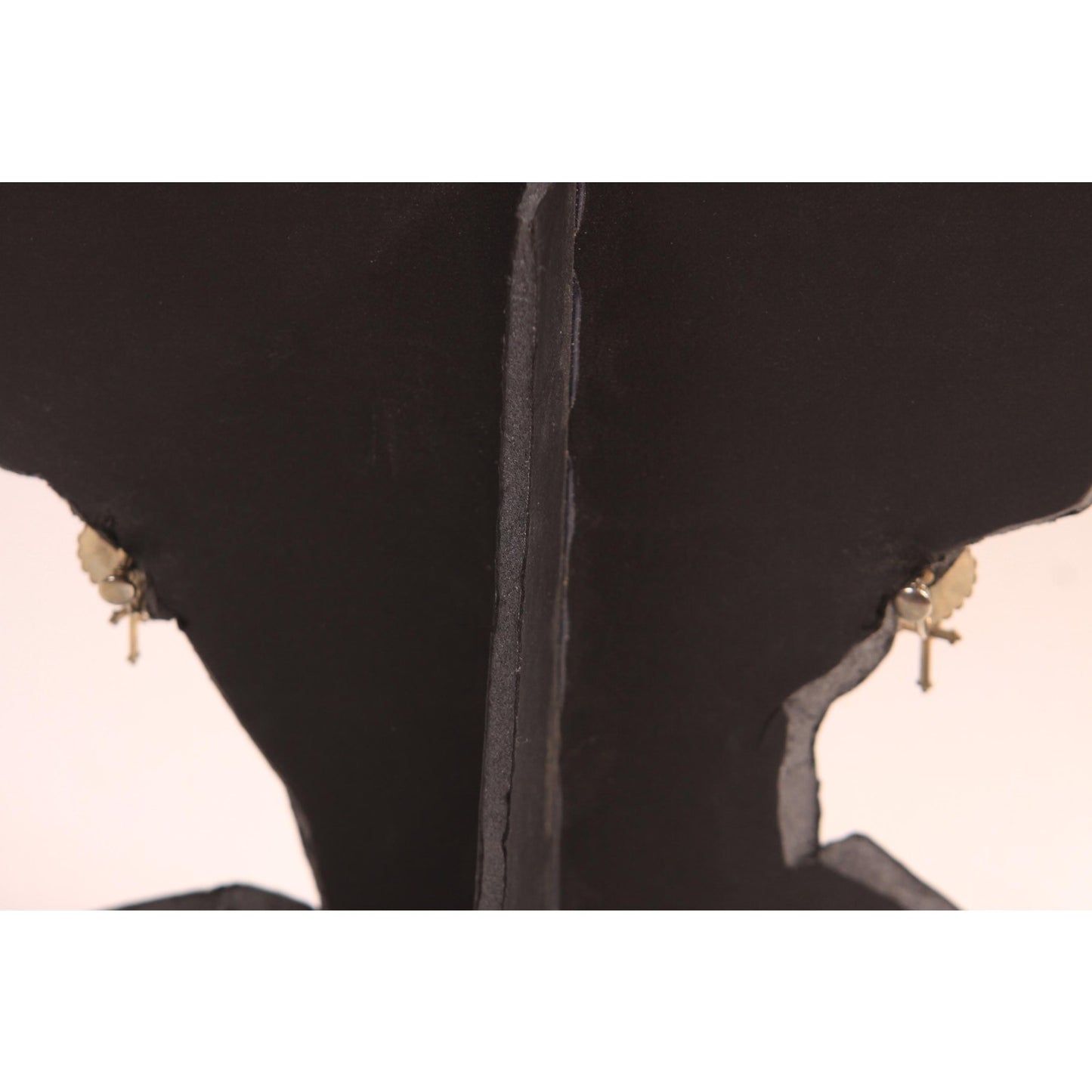1950s Silver Tone Metal Heart and Christian Religious Cross Screw Back Earrings