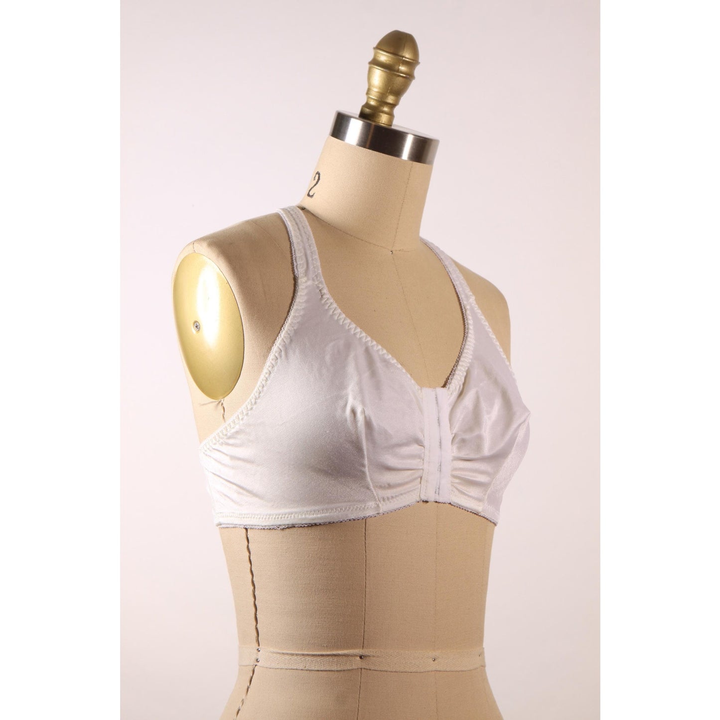 1980s White Halter Top Front Hook Closure Bra by Bestform-38B 38C 38D