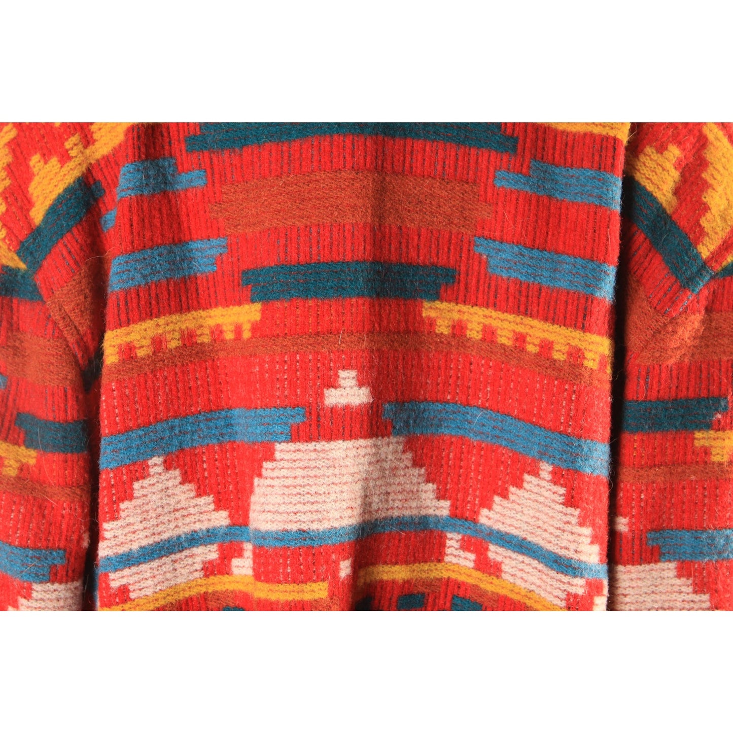 1980s Red, White, Yellow and Blue Southwestern Western Long Sleeve Coat by Ashley Scott -XL