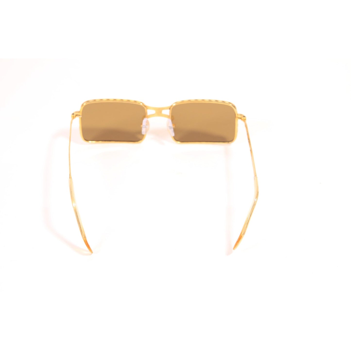 1970s Gold Metal Frame and Brown Tint Lenses Sunglasses