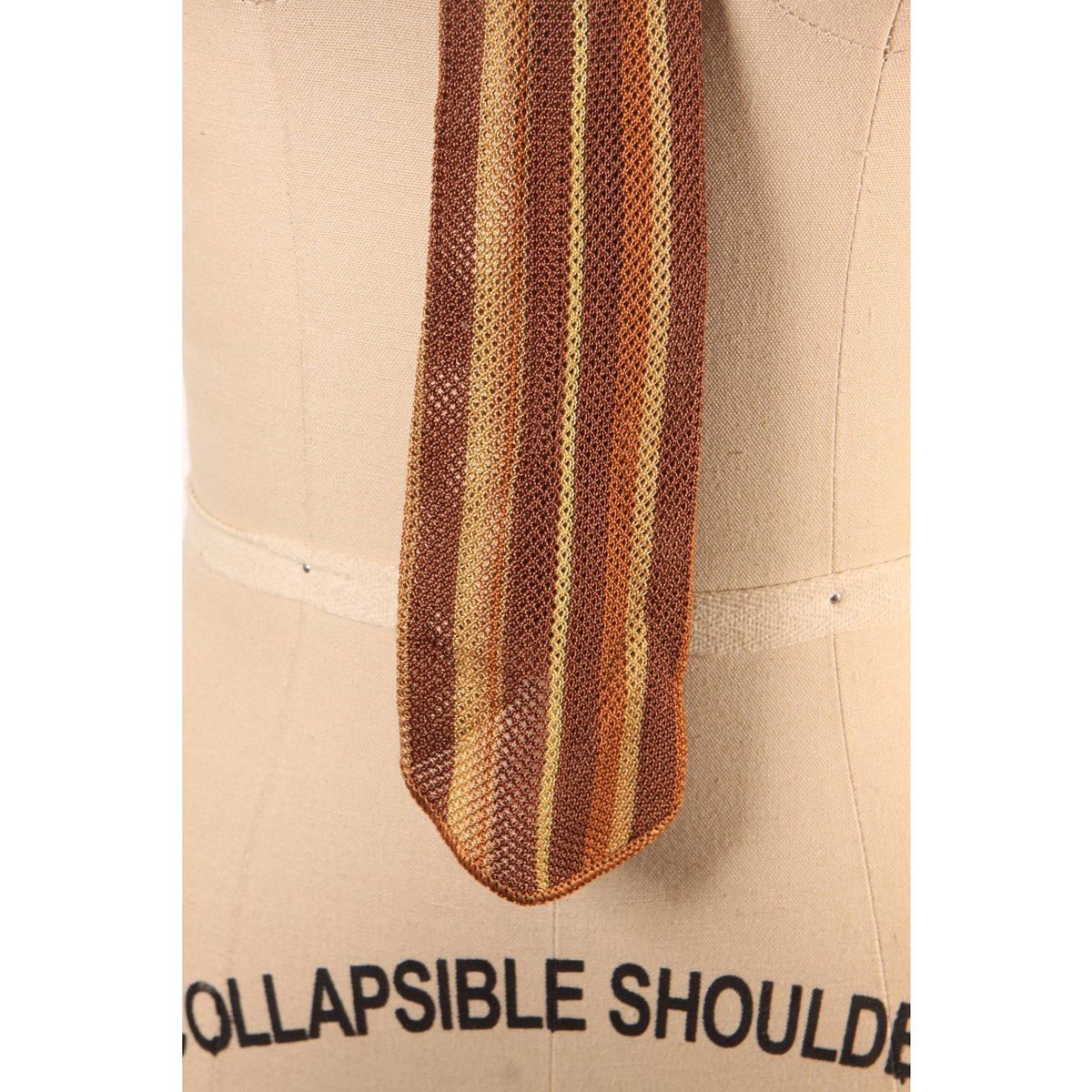 1970s Brown, Tan and Cream Necktie Tie