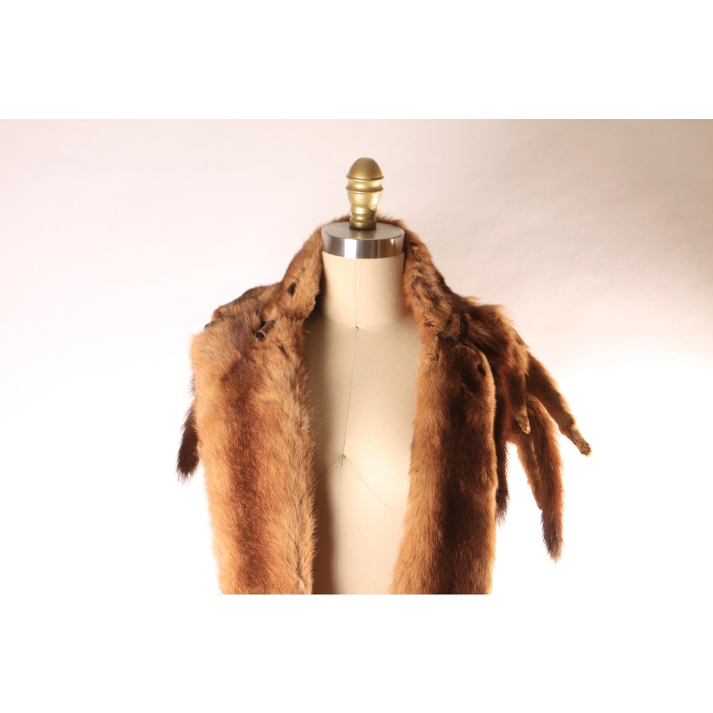 1950s Brown Four Piece Mink Fur Pelt Shawl Wrap by McDaniels