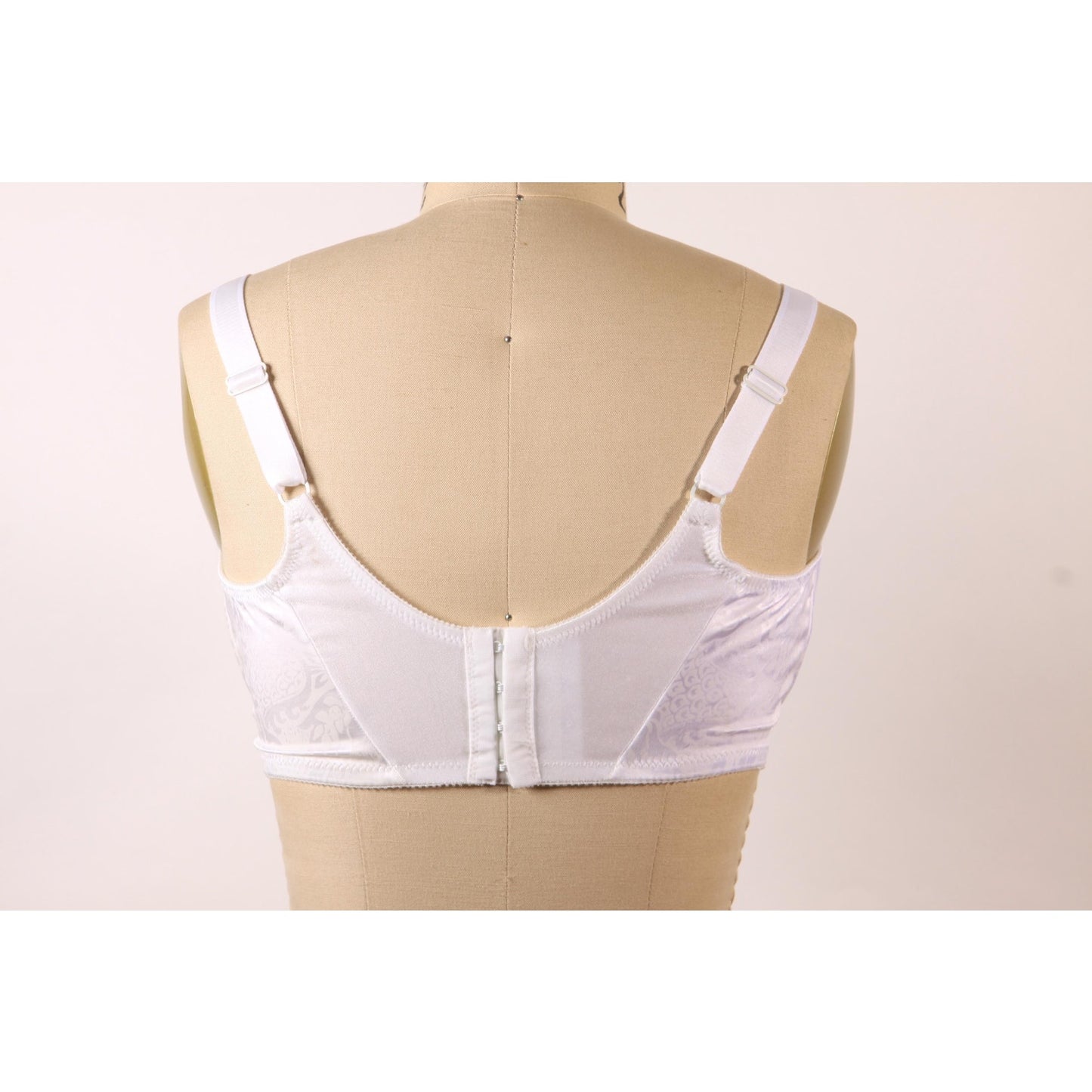 1980s White Floral Print Criss Cross Bra by Vanity Fair-38DD