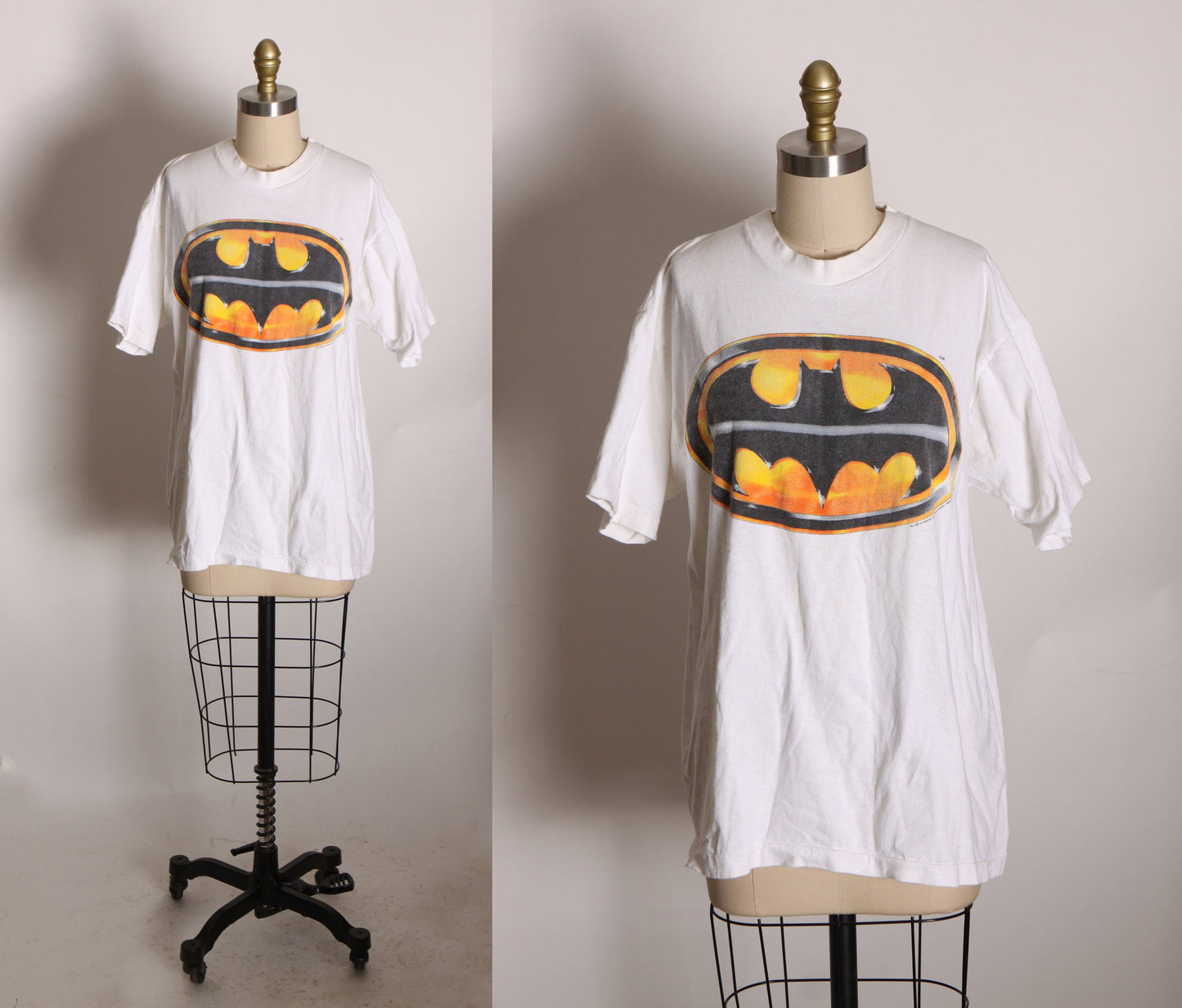 1990s 1994 White Short Sleeve Single Stitch Batman T Shirt by Fruit of the Loom -L