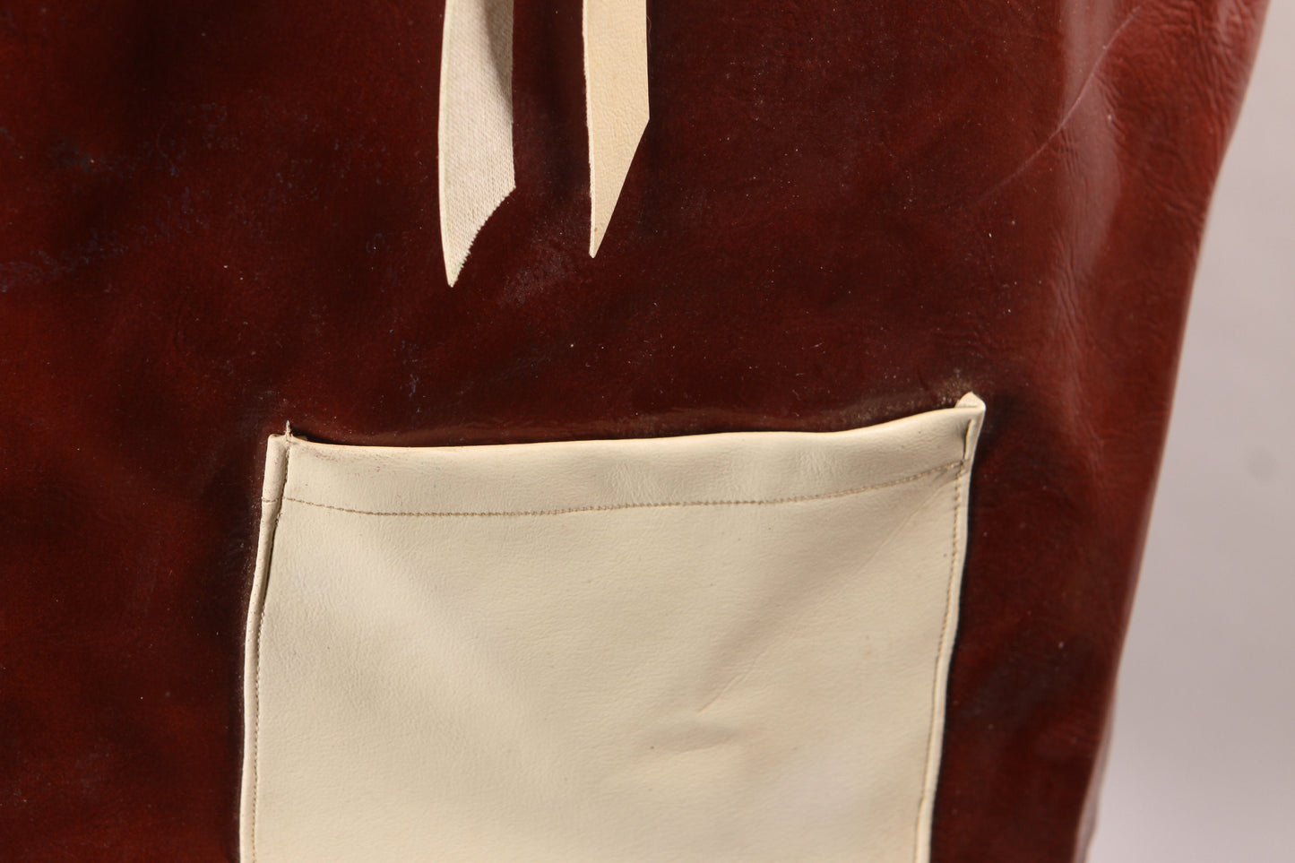 1970s 1980s Burgundy and White Vinyl Novelty Veterans Motorcycle Club Womens Western Style Gray Boy Vest -XL