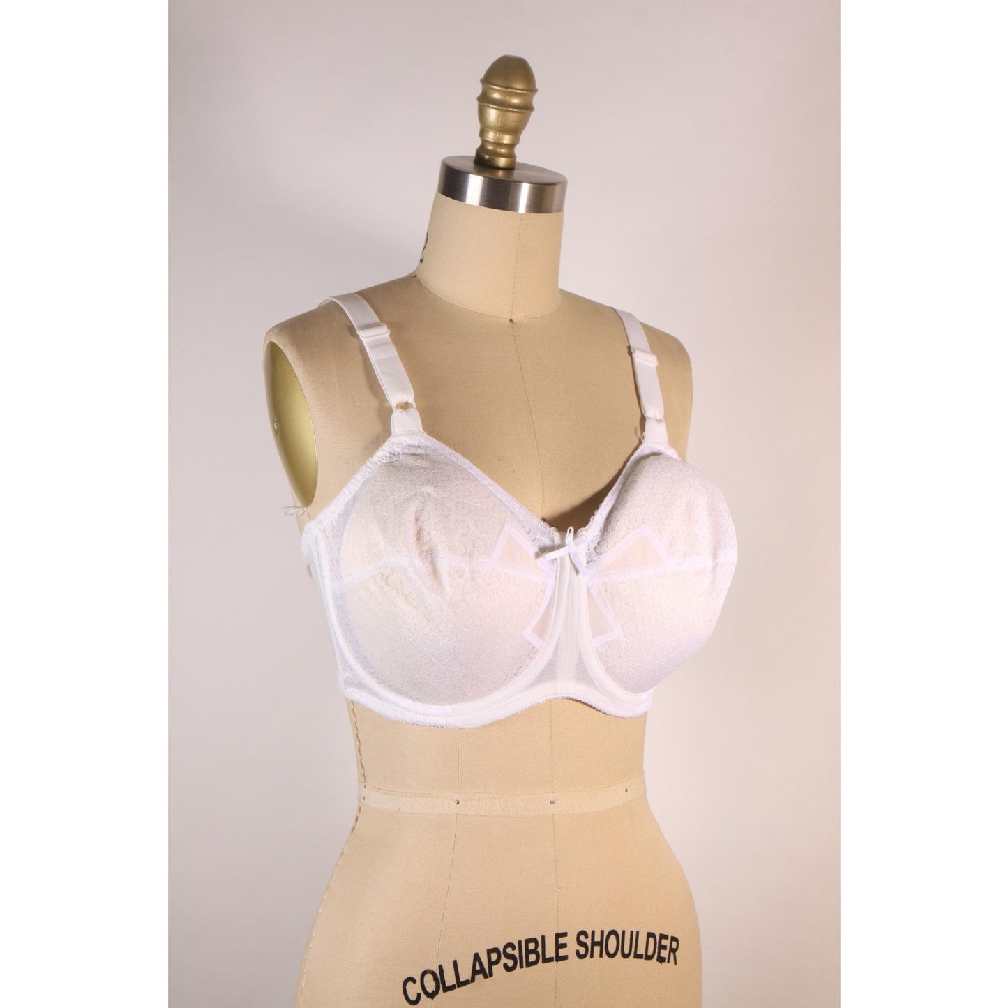 1980s Sheer White Floral Lace Bra by Bali-38D
