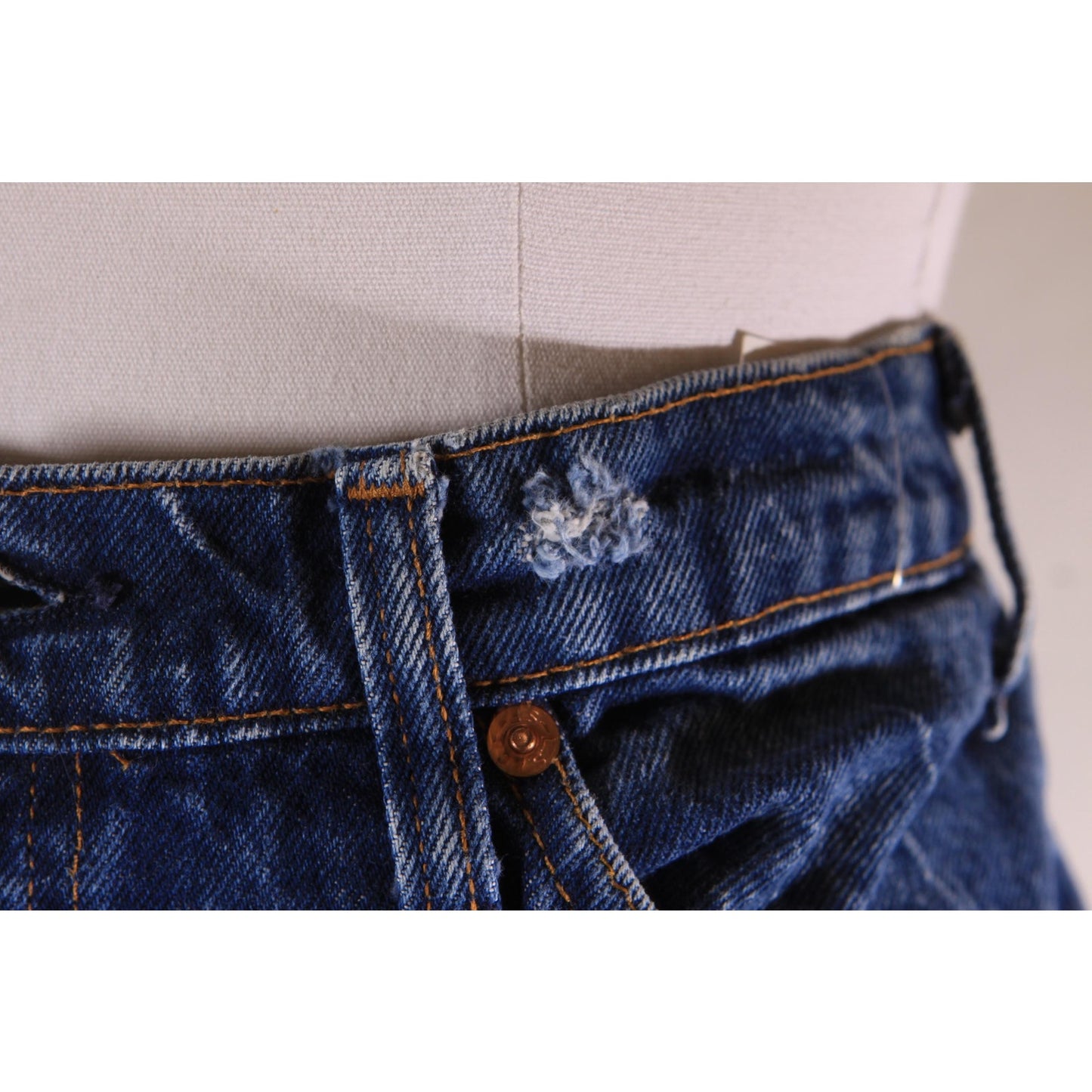1980s Blue Denim 517 Mens Orange Tab Jeans by Levi's - 36x29