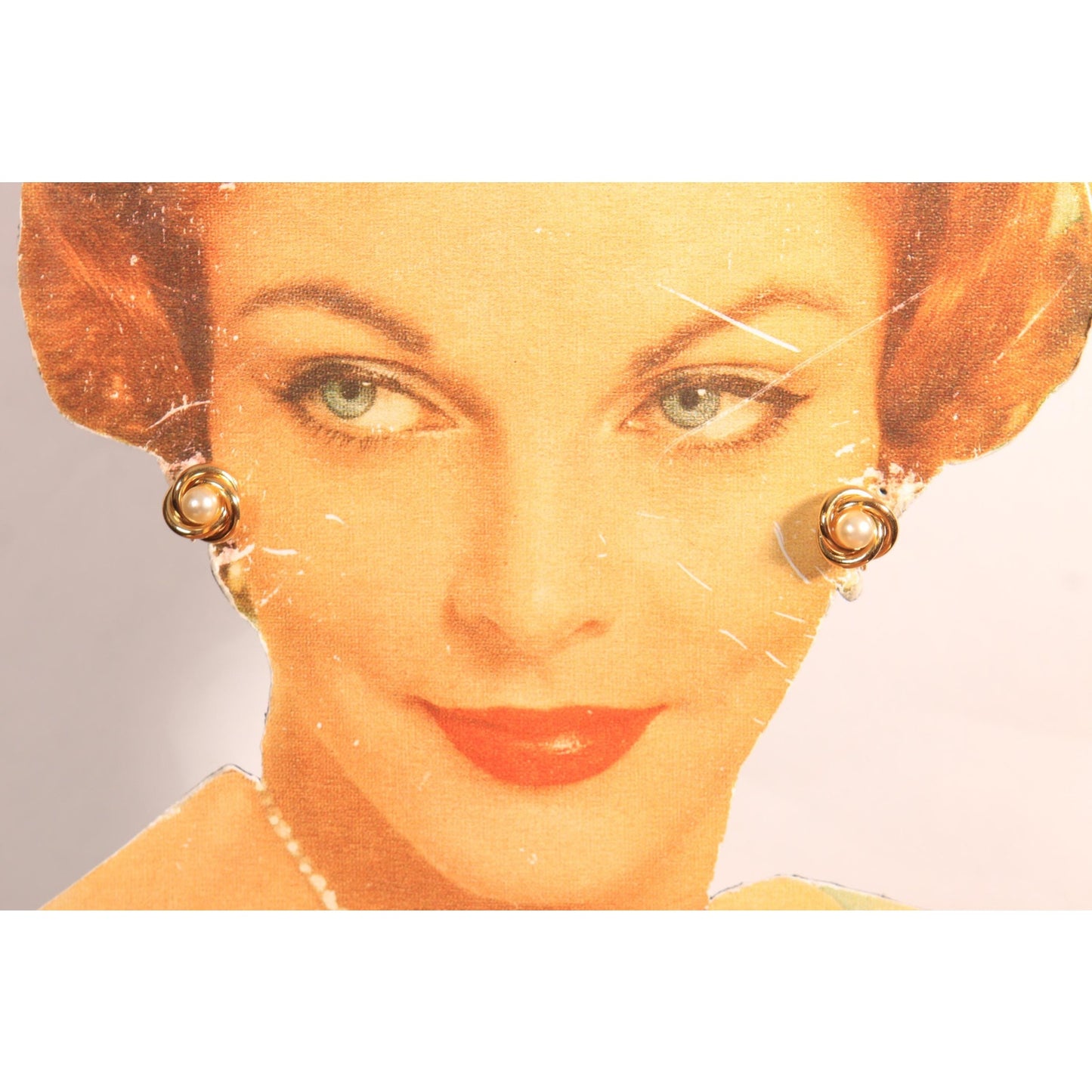 1950s Gold Tone Metal and Faux Pearl Clip On and Screw Back Earrings