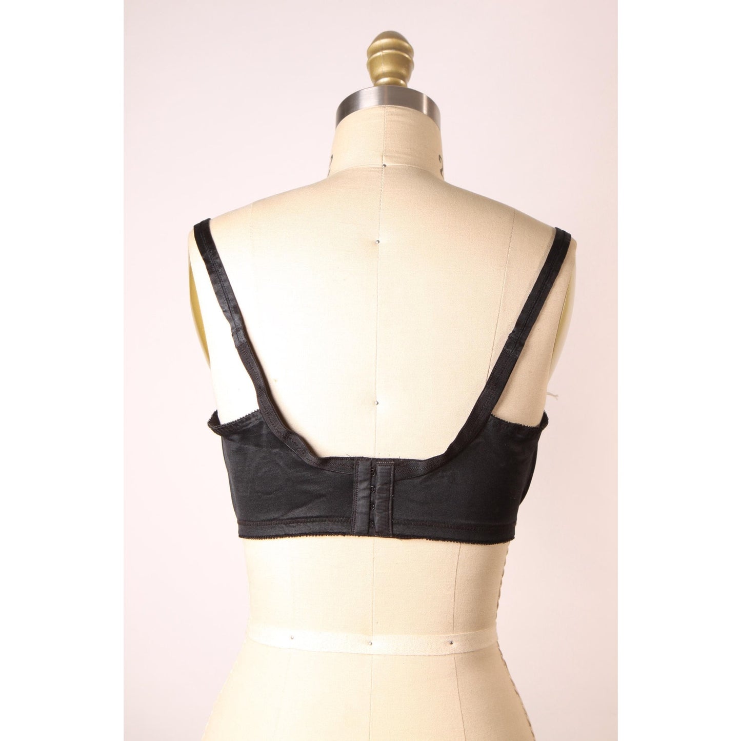 1970s 1980s Black Floral Lace Trim Bow Detail Bra by Playtex-38D