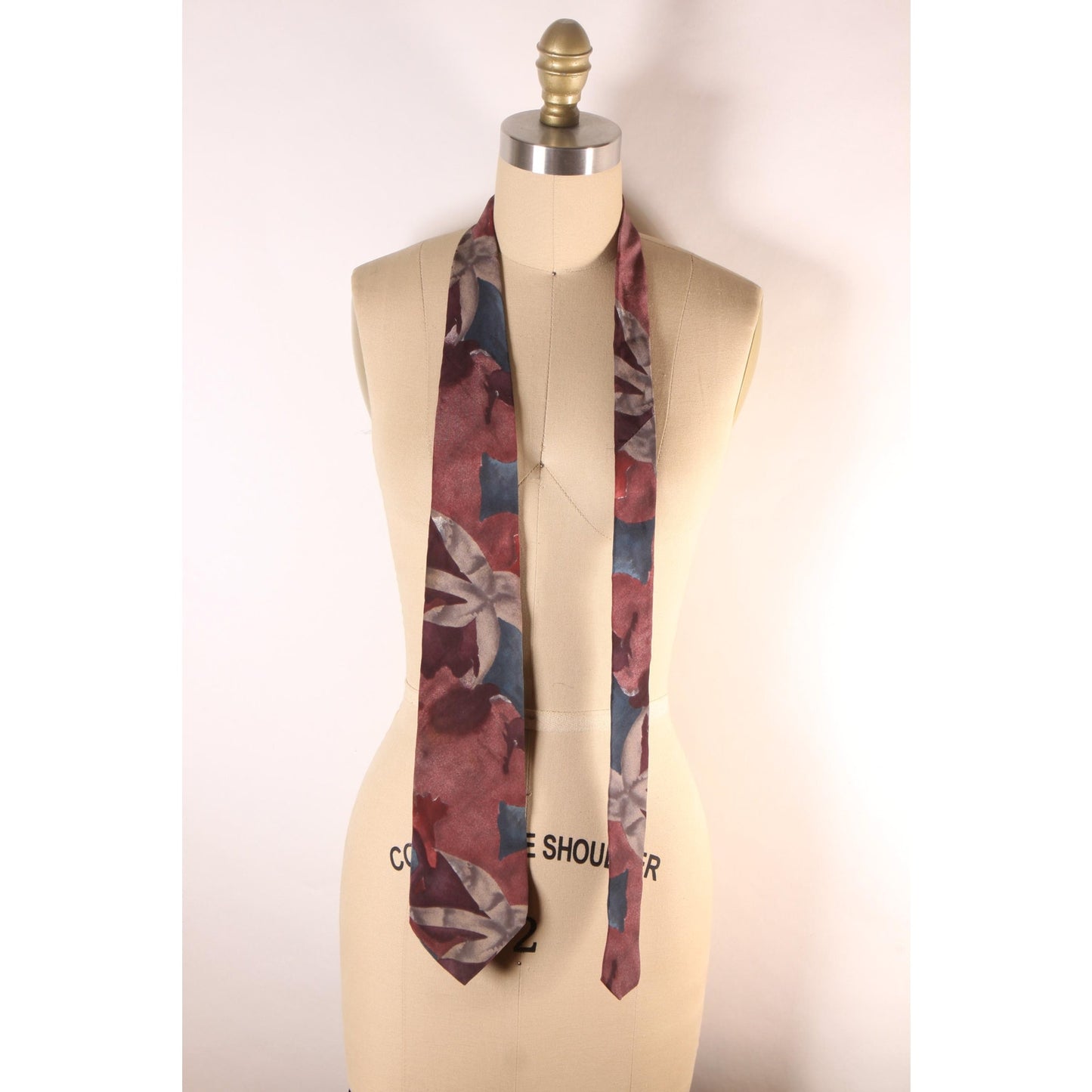 1980s Purple, Pink and Blue Floral Necktie Tie by Mario Valentino