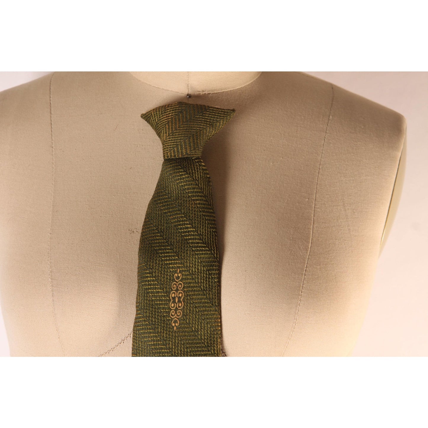 1970s Gray and Beige Clip on Tie by Redi-Snap