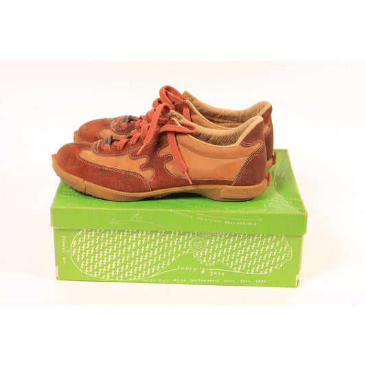 1970s Red Brown Earth Tone Suede Leather Wingnut Famolare Tennis Shoes Sneakers by Wingnut Famolare-Size 7M