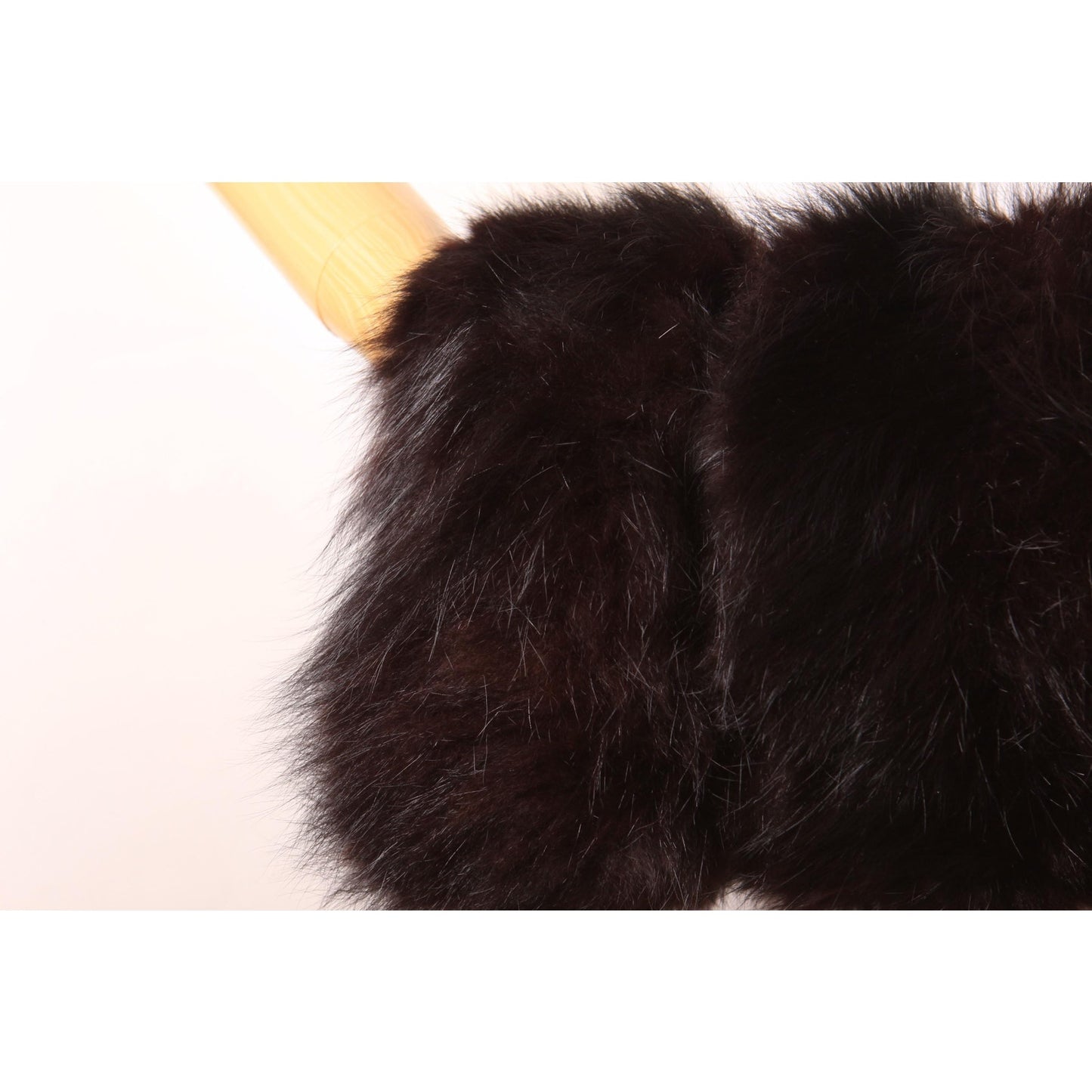 1940s Black and Brown Dyed Fox Fur Zippered Pouch Winter Hand Warmer Muff