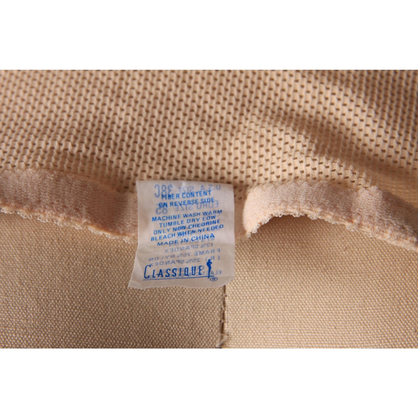 1980s Beige Skin Tone Front Clasp Halter Top Bra by Classique-38C and 40C