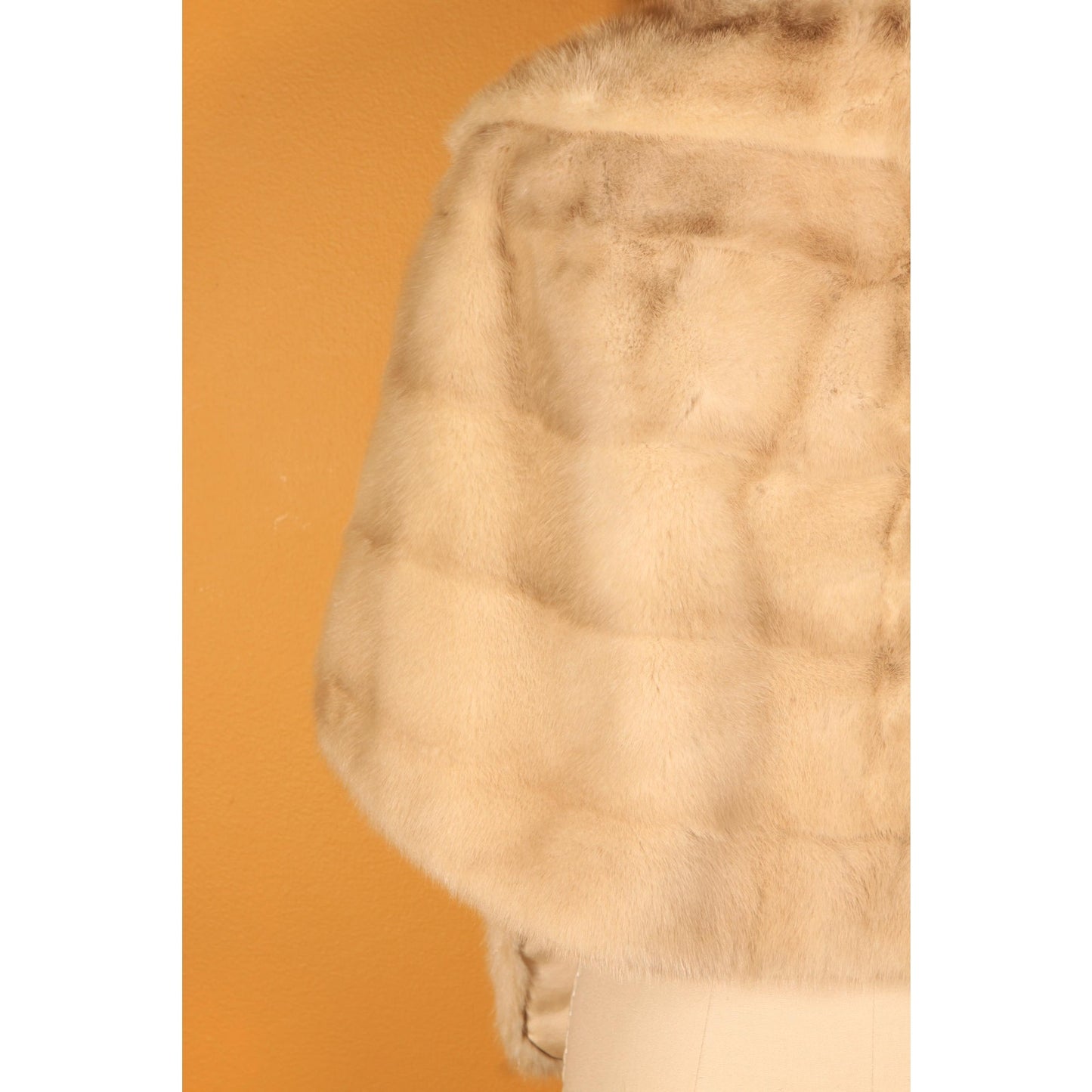 1950s Blonde Cream Mink Fur Shawl Wrap by Evan's Furs
