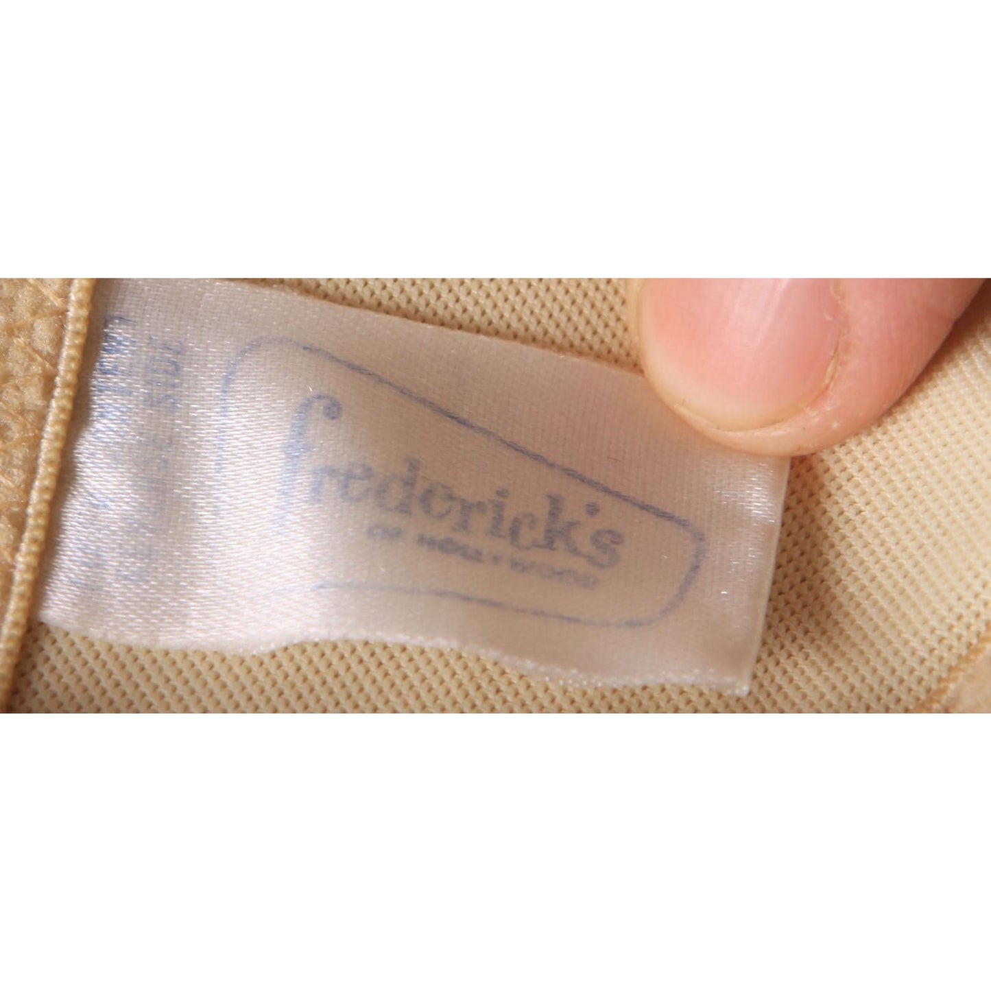1970s Beige Skin Tone Wrap Around Strap Low Cut Back Criss Cross Padded Bra by Fredericks of Hollywood-36B