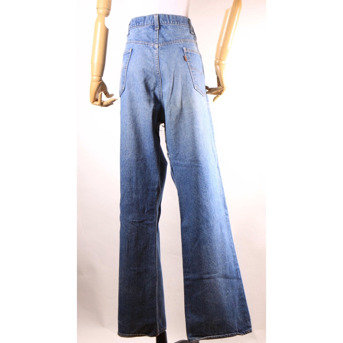 1970s 1980s Blue Denim Orange Tab Mens 517 Jeans by Levi's - 42x32