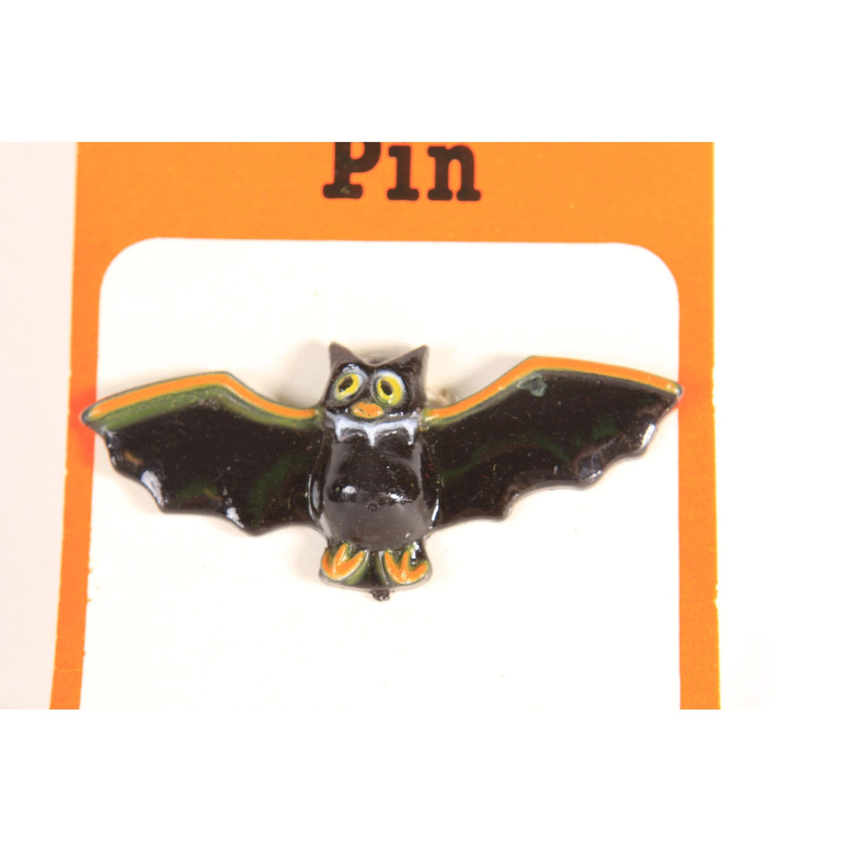Deadstock 1990s Novelty Halloween Bat Brooch Pin by Amscan