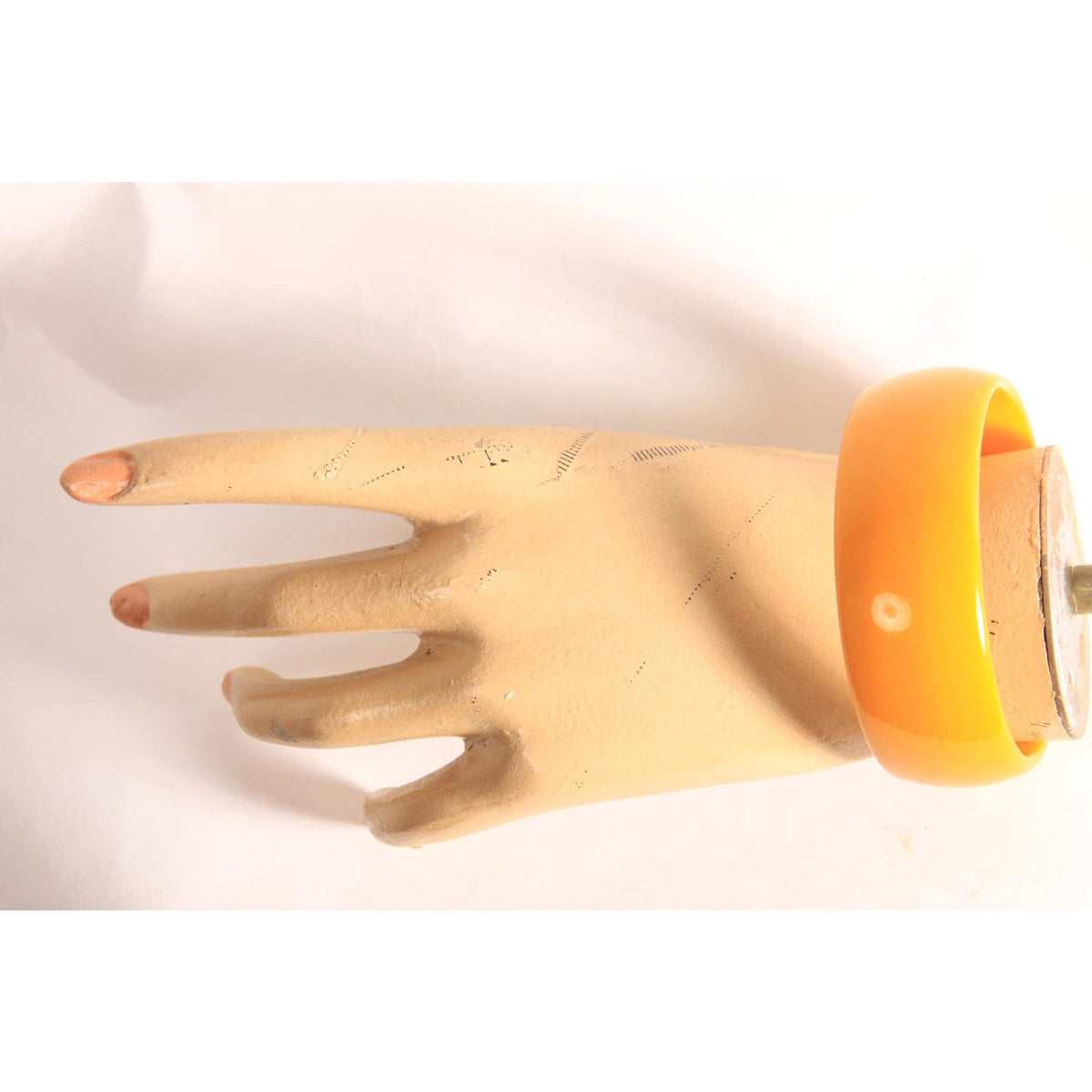 1940s 1950s Creamed Corn Yellow Wide Bakelite Bangle Bracelet
