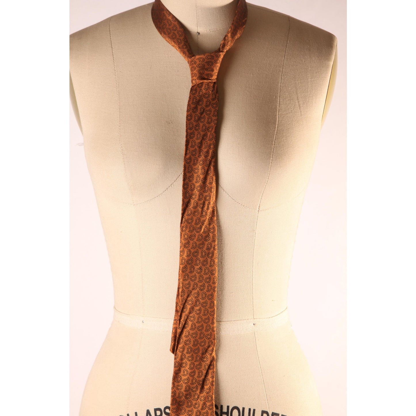 1970s Brown Paisley Necktie Tie