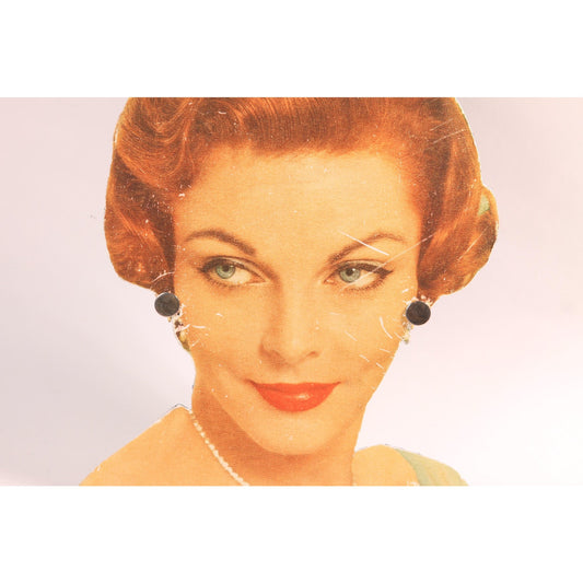 1950s Gold Tone Metal Circle Screw Back Earrings